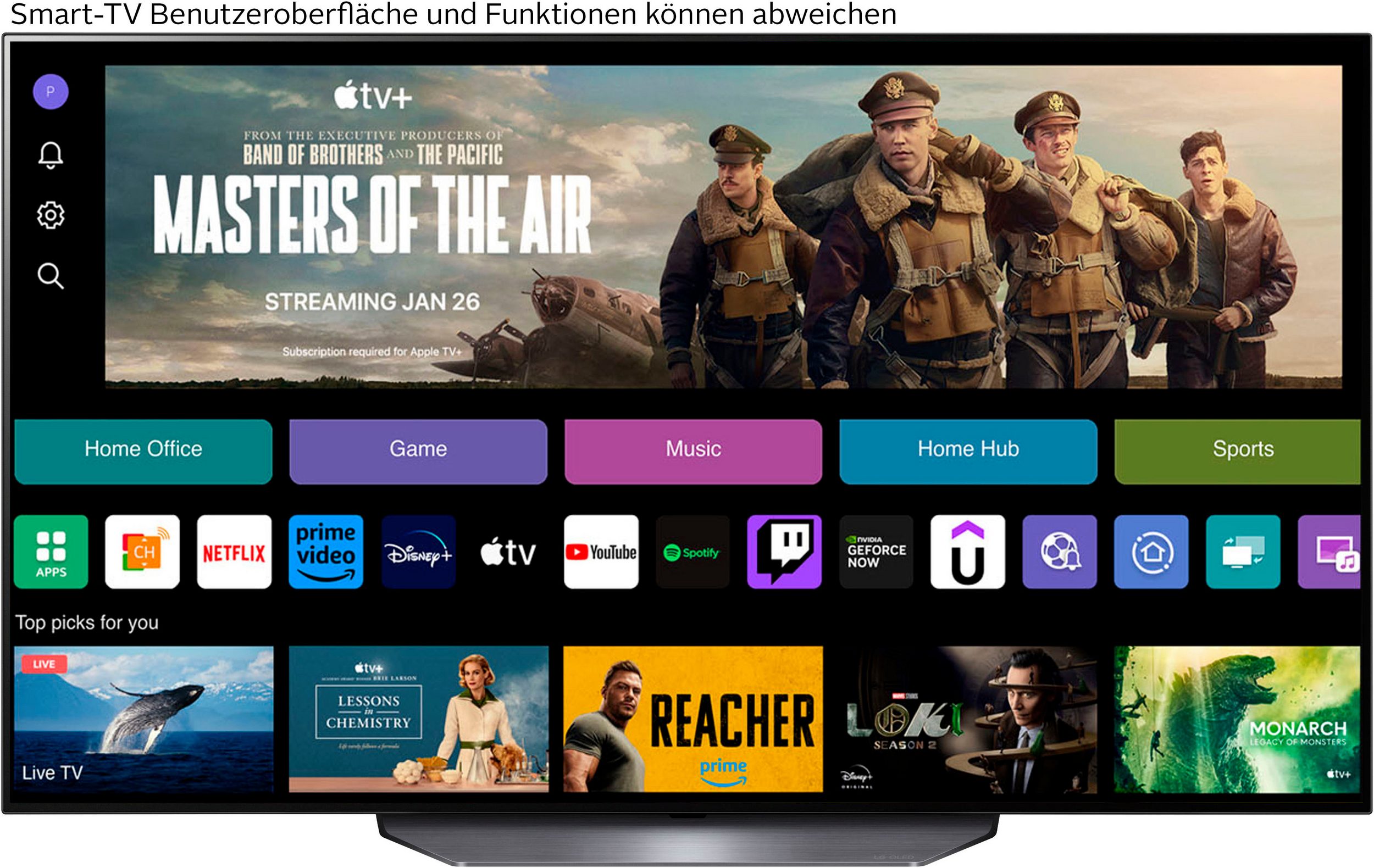 LG OLED55B36LA OLED-Fernseher (139 cm/55 Zoll, 4K Ultra HD, Smart-TV, bis zu 120 Hz, α7 Gen6 4K AI-Prozessor, Single Triple Tuner)