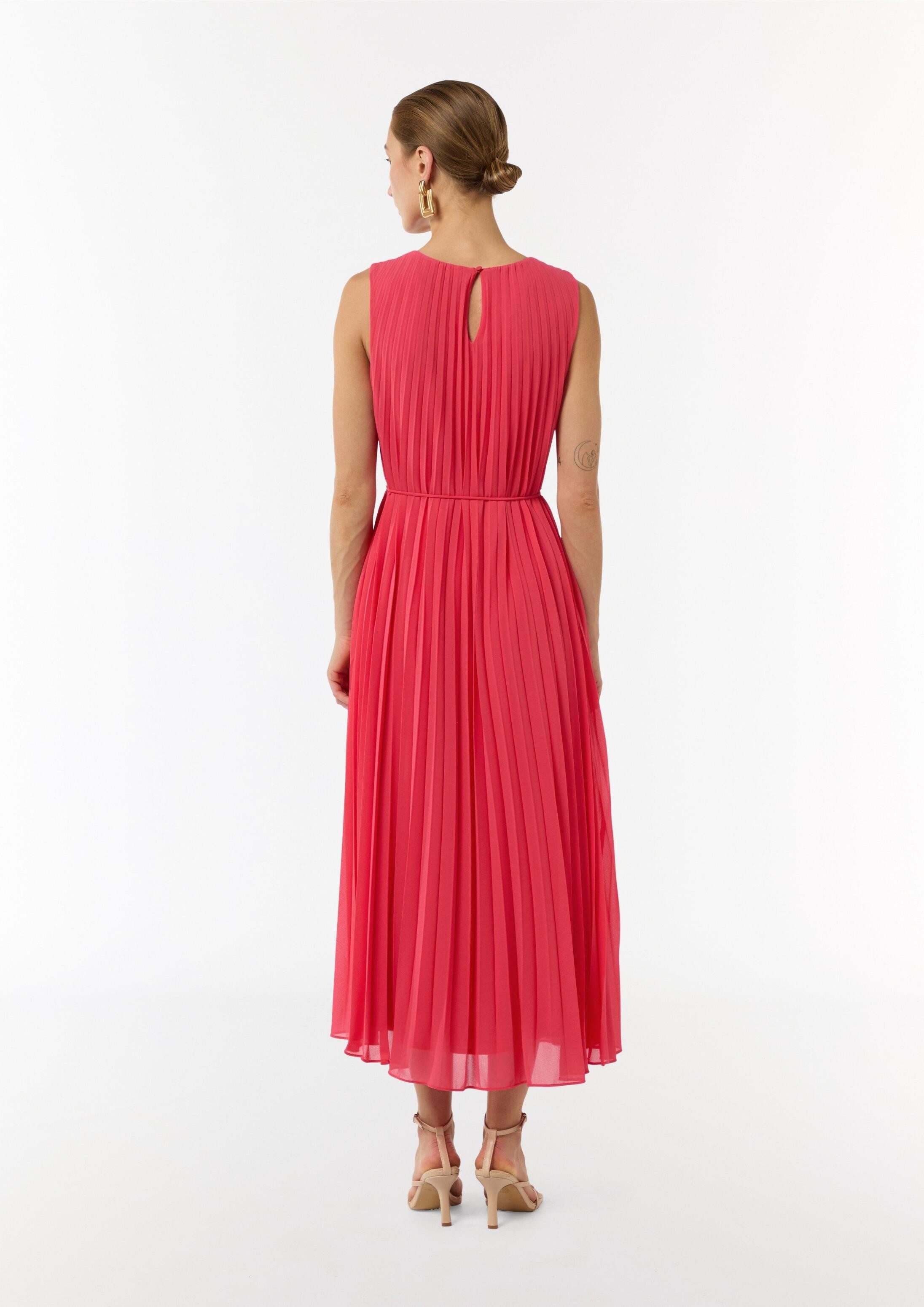 comma Maxikleid Kleid Midikleid mit Plisseefalten
