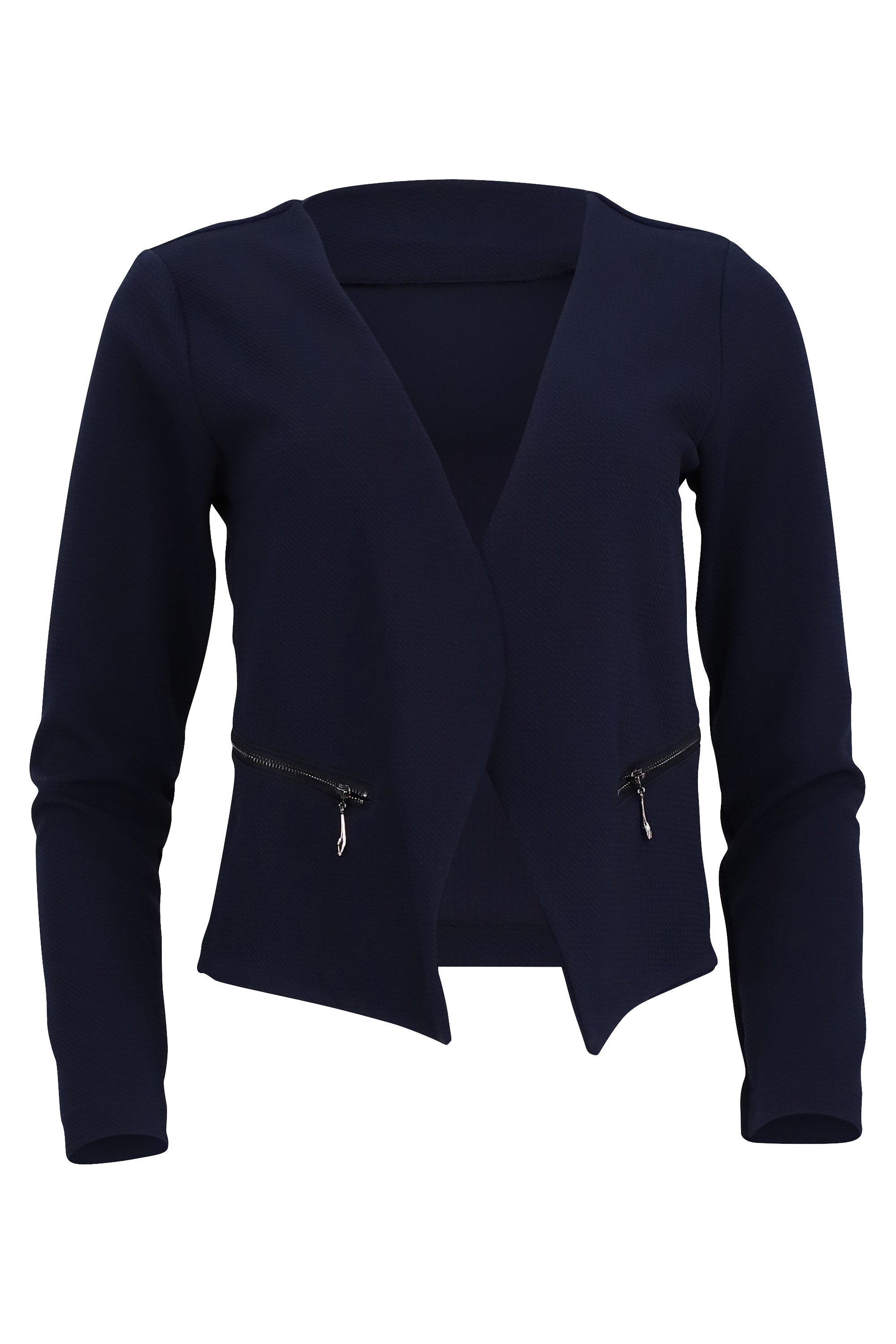 malito more than fashion Jackenblazer malito Damen Blazer ohne Kragen, Sakko im Basic Look, Kurzjacke mit Sweatblazer im Basic-Look