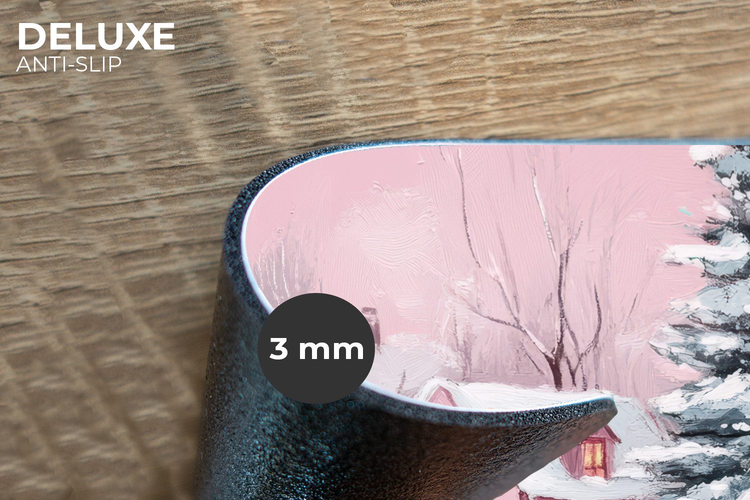 MuchoWow Platzset Weihnachtsdorf - Rosa - Winter - Schnee - Häuser, (6-St), günstig online kaufen