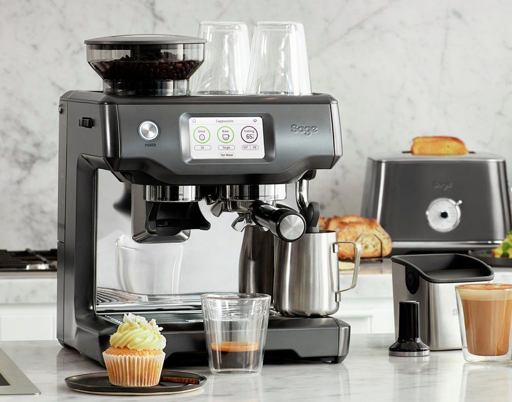 Sage Espressomaschine SES880BST the Barista Touch Black Stainless Steel, Siebträger