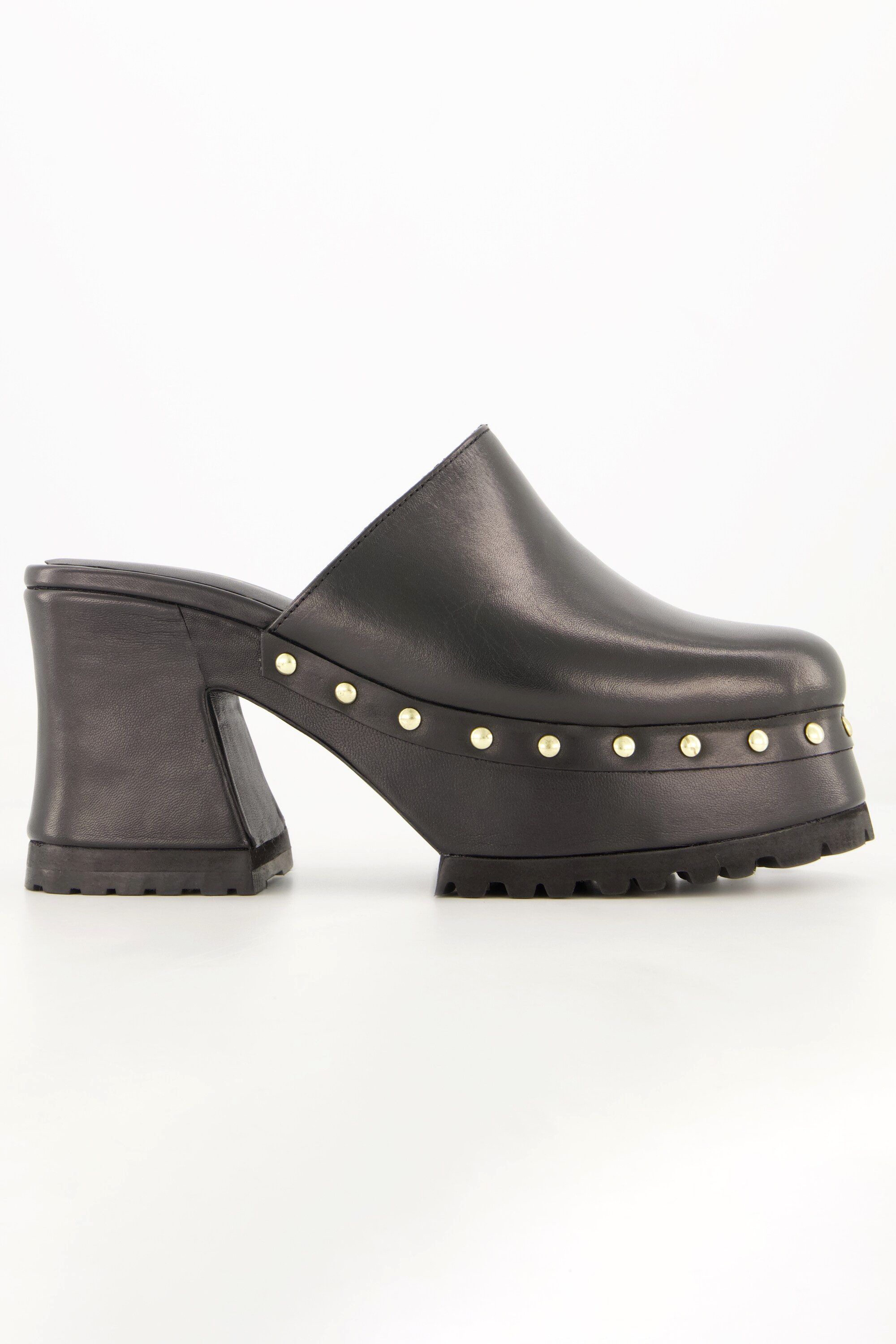 Studio Untold Leder-Clogs echtes Leder goldene günstig online kaufen
