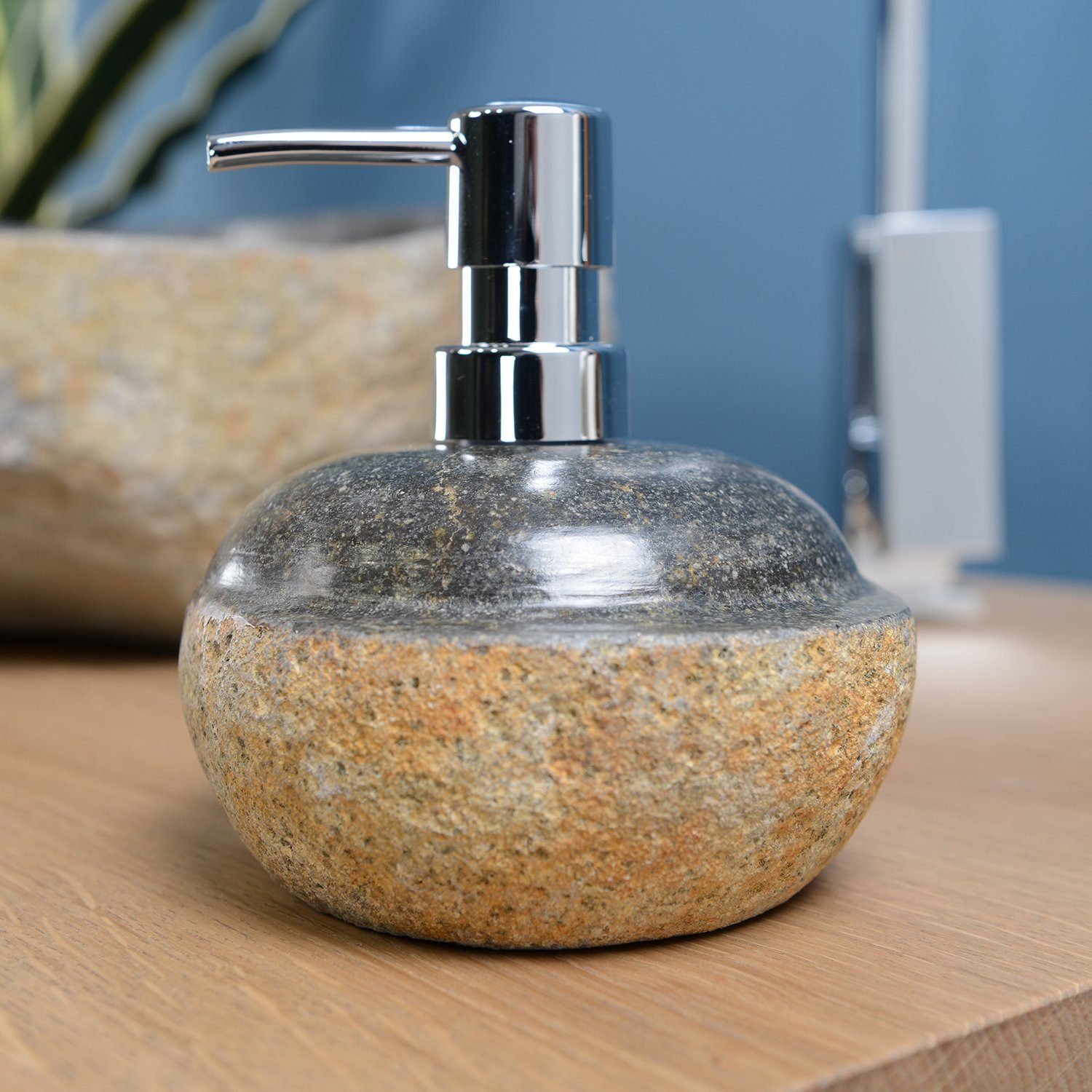 wohnfreuden Seifenspender Naturstein Seifenspender 13 cm grau oberhalb poli günstig online kaufen