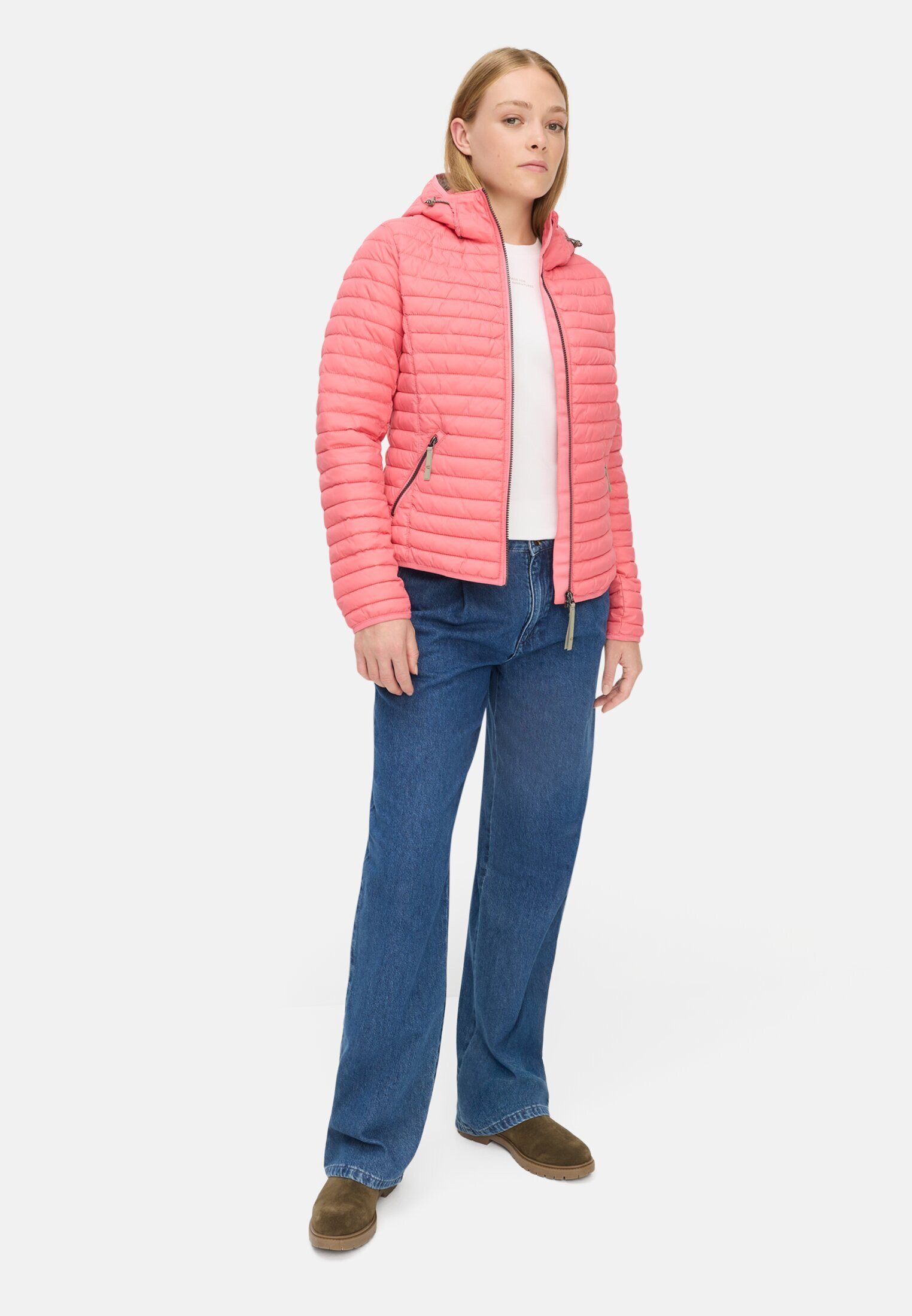 camel active Steppjacke mit wasserabweisender Funktion Langarm Markenlabel