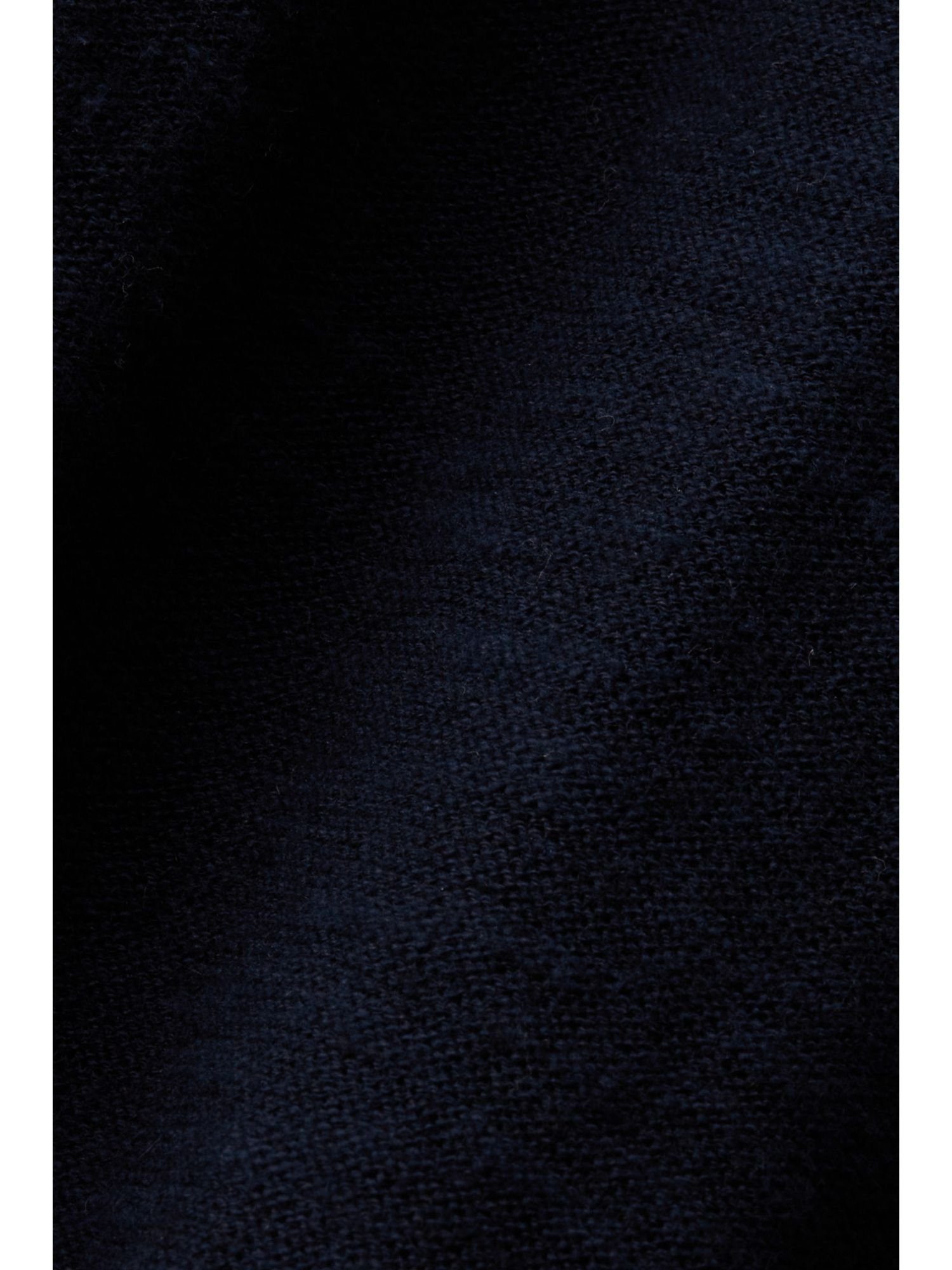 Baumwoll-Leinenmix Kurzärmeliger Esprit NAVY Pullover, Kurzarmpullover