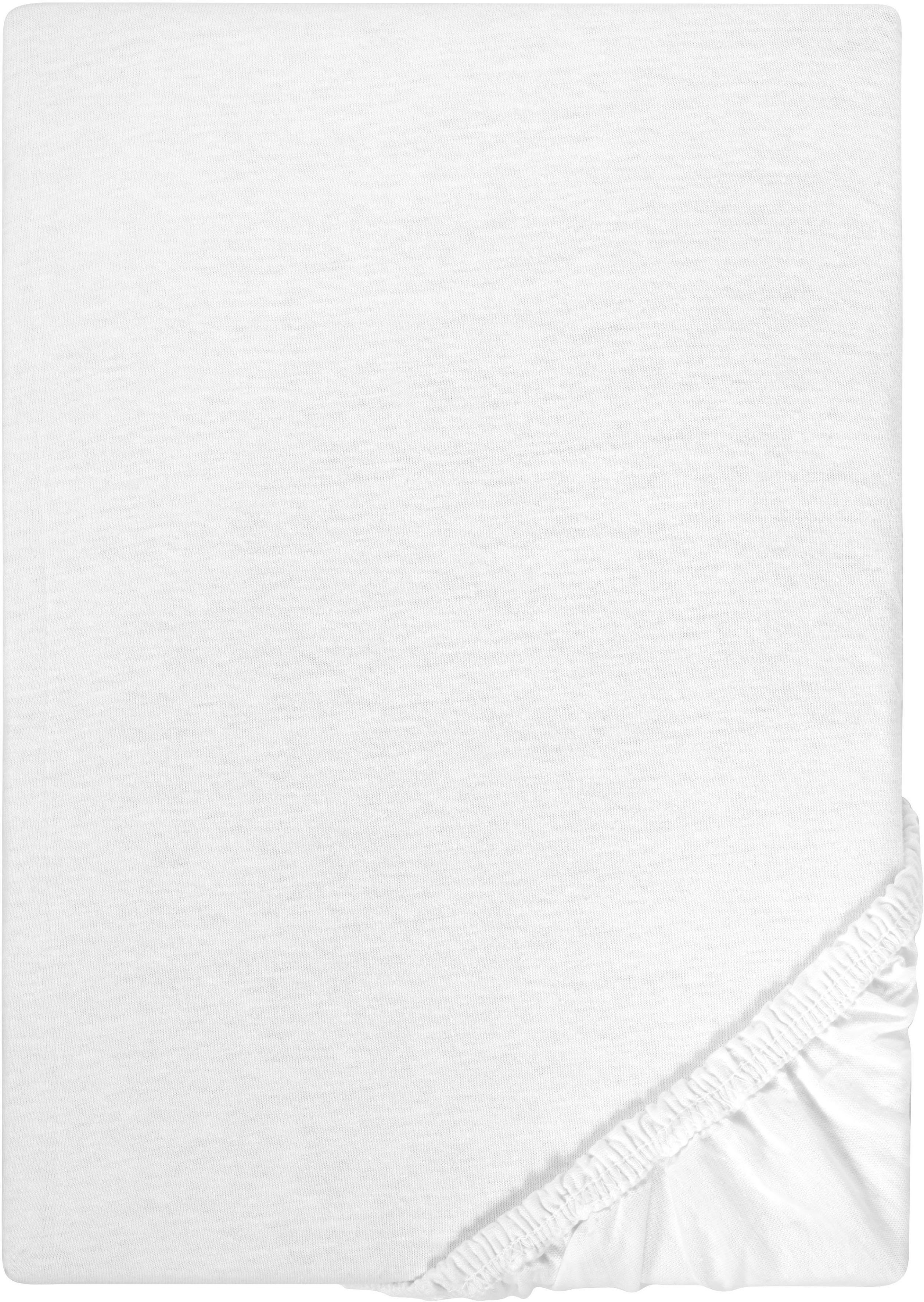 Biberna Spannbettlaken Leila, Jersey, Gummizug: rundum, (1 Stück), Bettlaken aus 100% Baumwolle, für Matratzenhöhen bis 22 cm