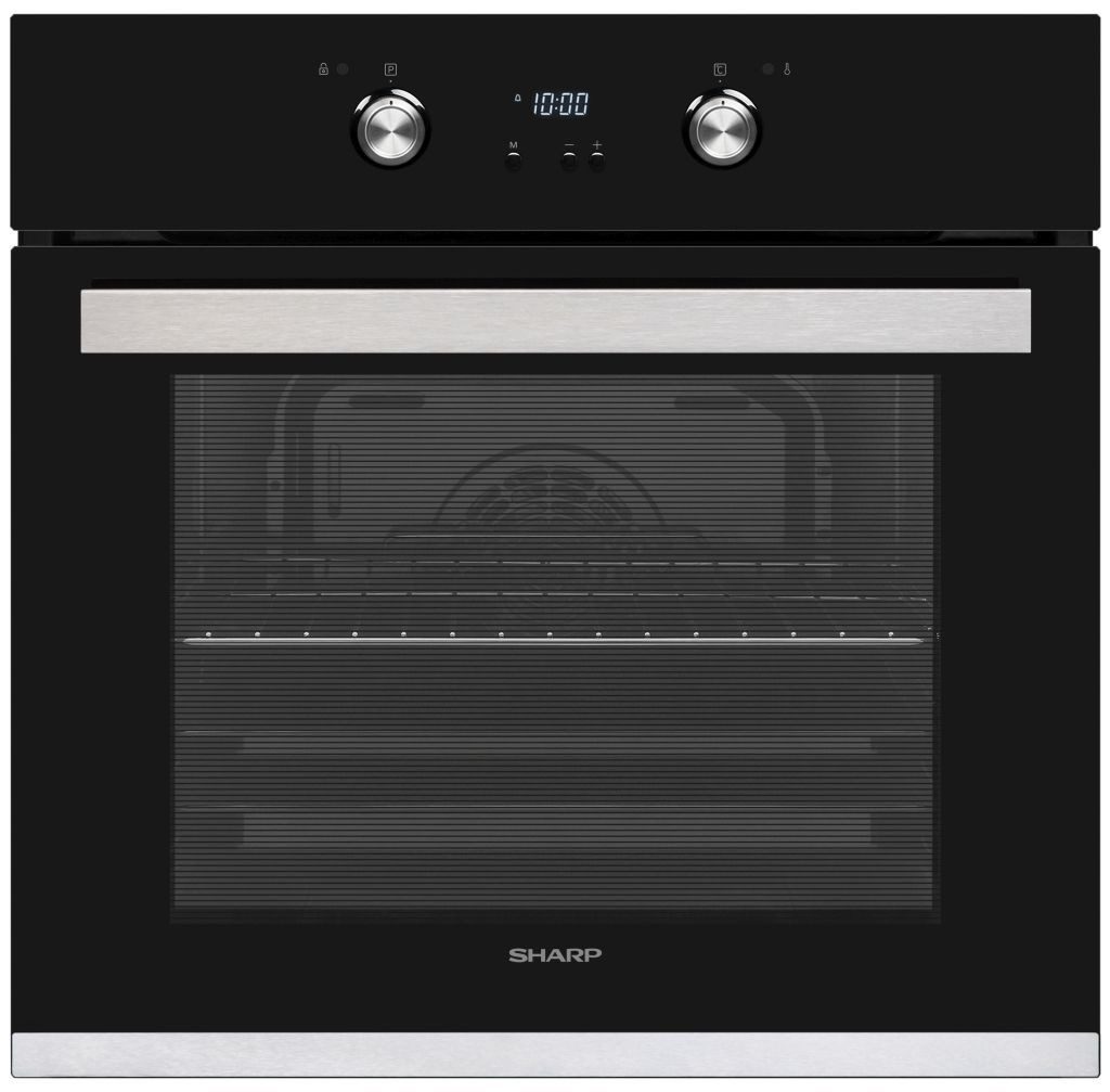 Sharp Backofen Pyrolyse Selbstreinigung Schwarz Kindersicherung 4fach Verglasung 72 L, mit Nein
