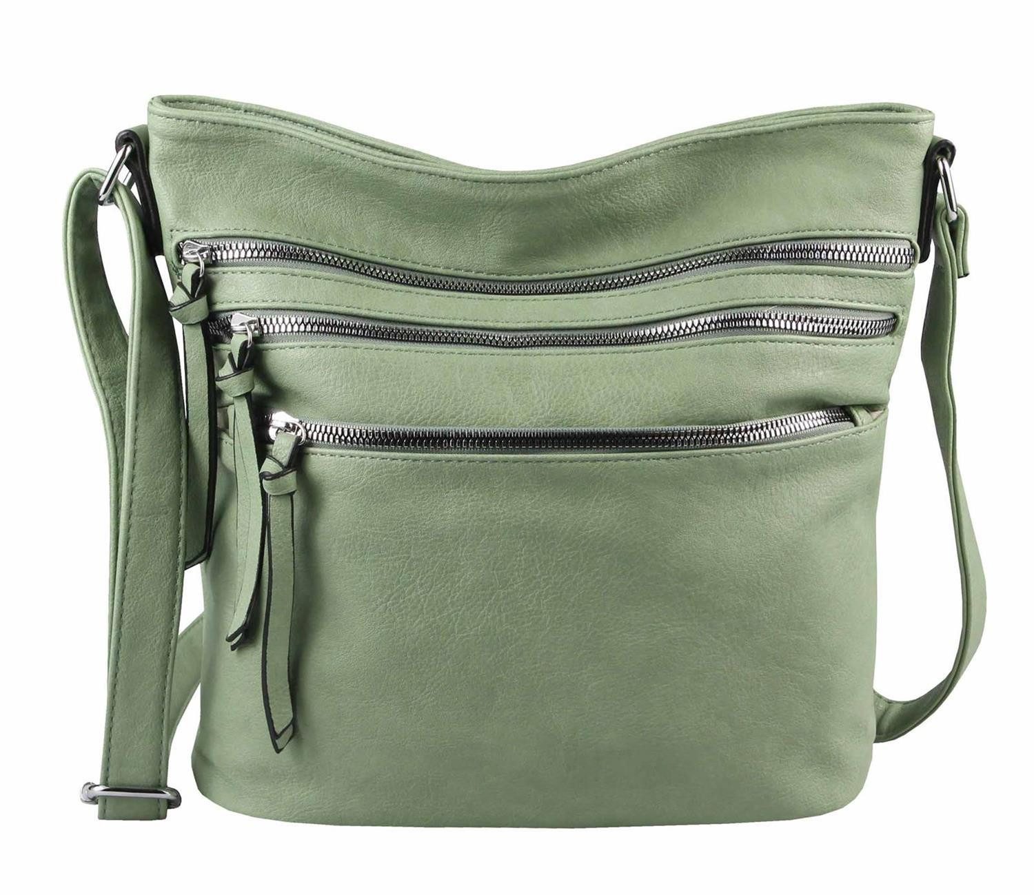 ITALYSHOP24 Schultertasche Damen Hand-Tasche XL Shopper Umhängetasche Cross body Over Hobo Bag, Henkeltasche für Reise Urlaub Sport, viele Fächer, langes Schultergurt