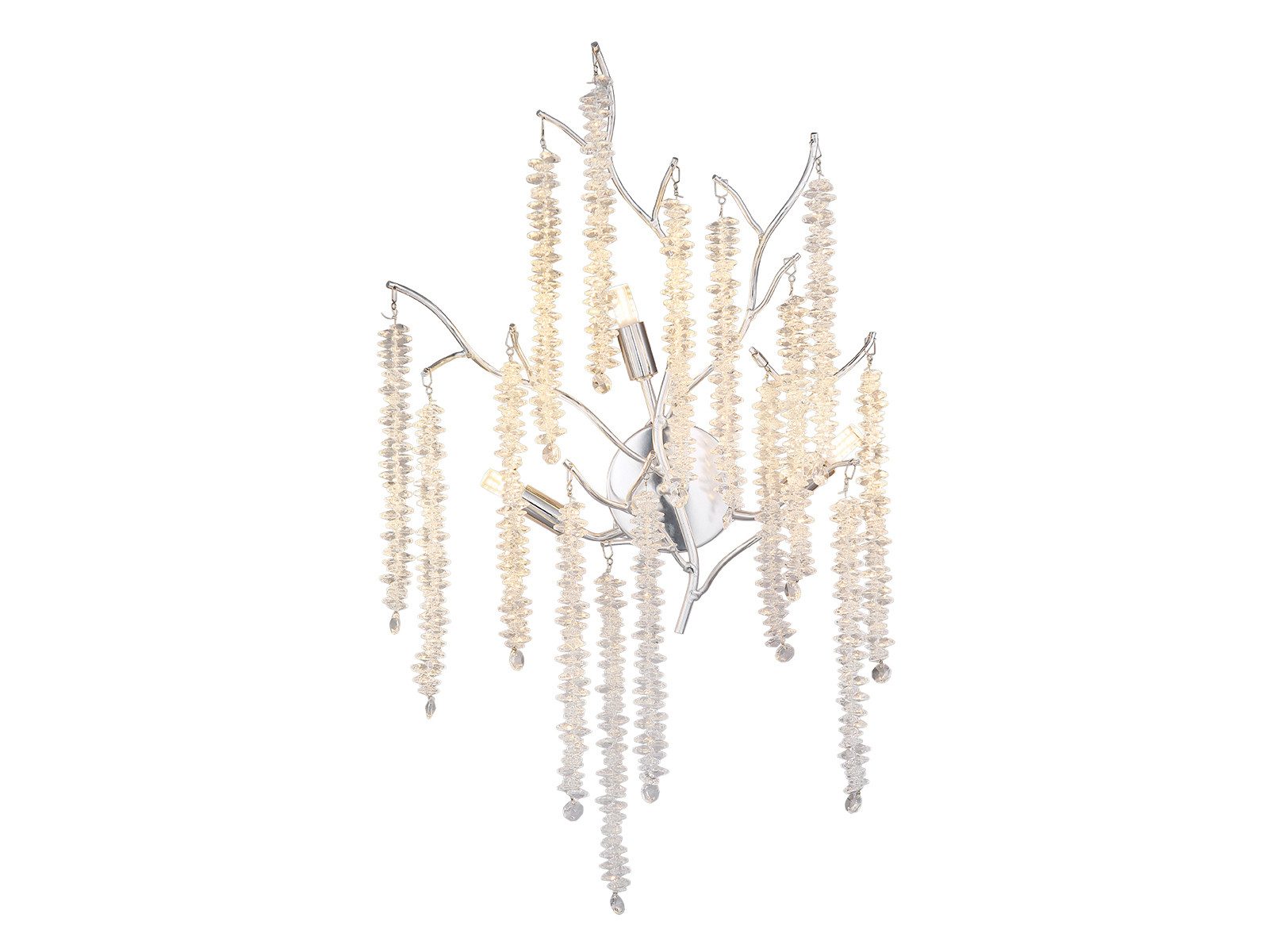 GLOBO LIGHTING LED Wandleuchte mit Glas Kristall Behang Höhe 60cm, Dimmfunktion, LED wechselbar, warmweiß, innen, Design ausgefallen, große Wandlampe inkl. Leuchtmitteln