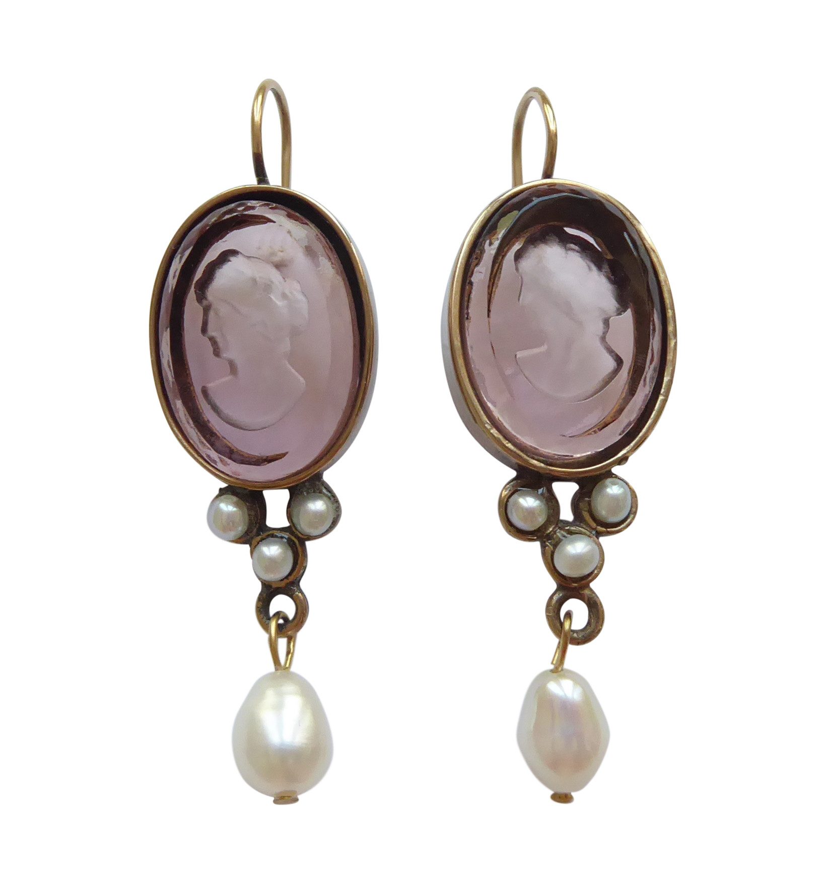 Paar Ohrhänger Serena rosé Ball elegant Abendohrringe Vintage-Style