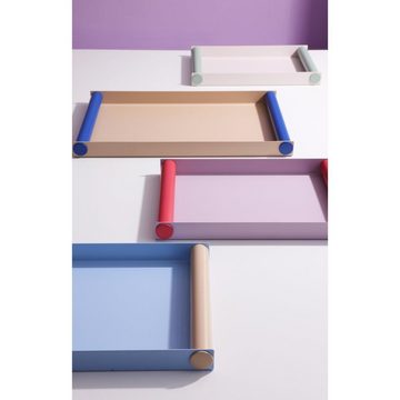 Design Letters Tablett Tablett Ray Tray Beige / Cobalt Blue (40cm)