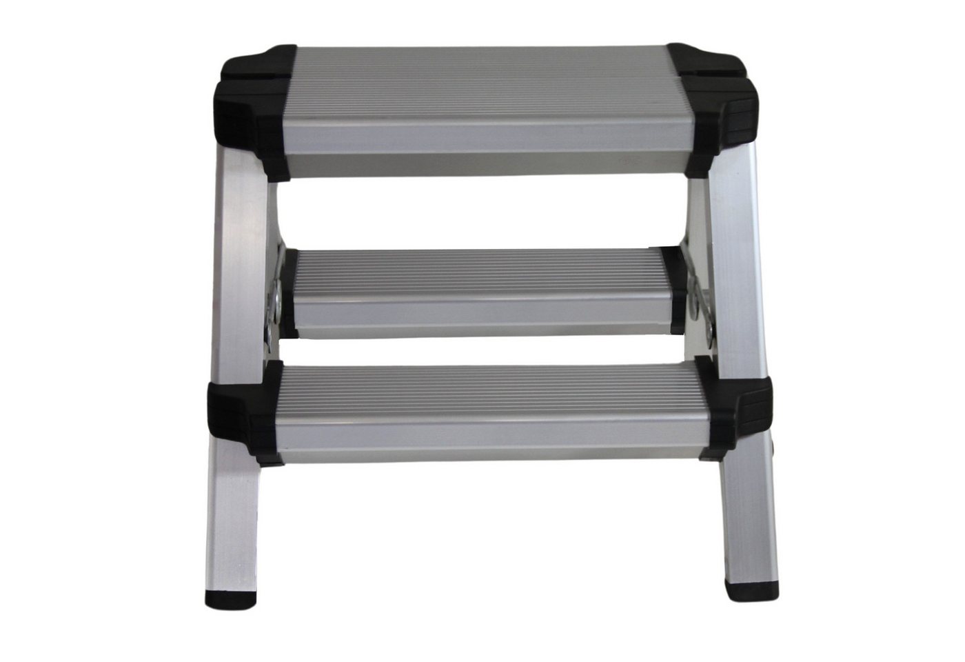 Thumbnail - HELO24 Doppelleiter Alu Leiter Klapptritt Trittbank 150 kg Klappbar D1- 2x2 Stufen