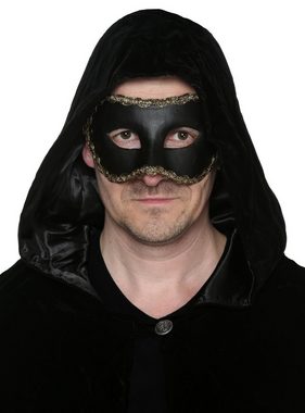 Maskworld Kostüm Colombina Nera mit schwarzem Umhang, 2-teiliges Set zur schnellen, stilvollen Verkleidung