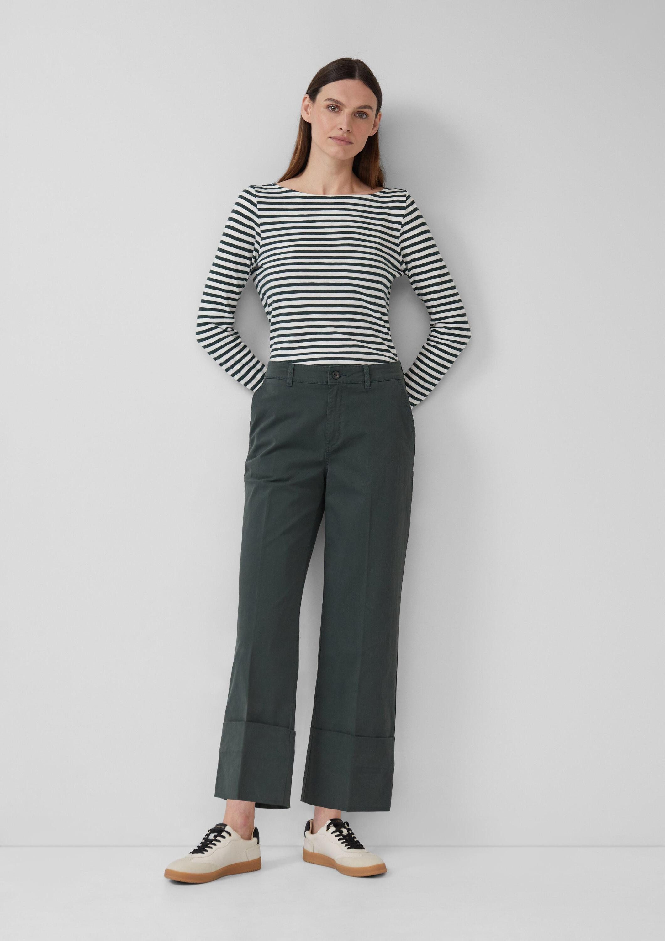 s.Oliver Culotte Hose Baumwoll-Culotte mit Bügelfalte und fixiertem Umschla günstig online kaufen