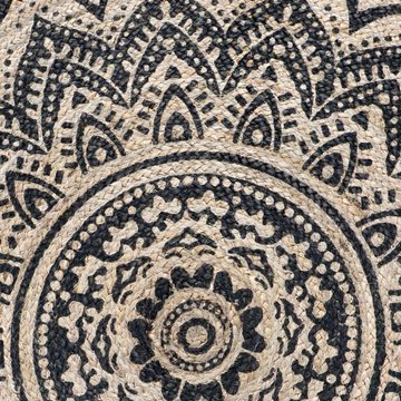 Teppich Teppich Jaipur Classic 150 cm Rund Beige und Schwarz, Dutch Lifestyle, Runde, Höhe: 1 mm