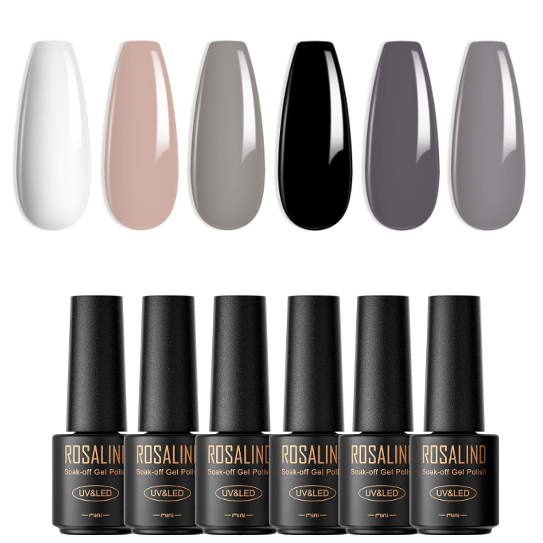 KINSI Nagellack-Set UV-Gel Nagellack Set mit 6 Farben - Professionelles Maniküre-Set, Langanhaltender Glanz