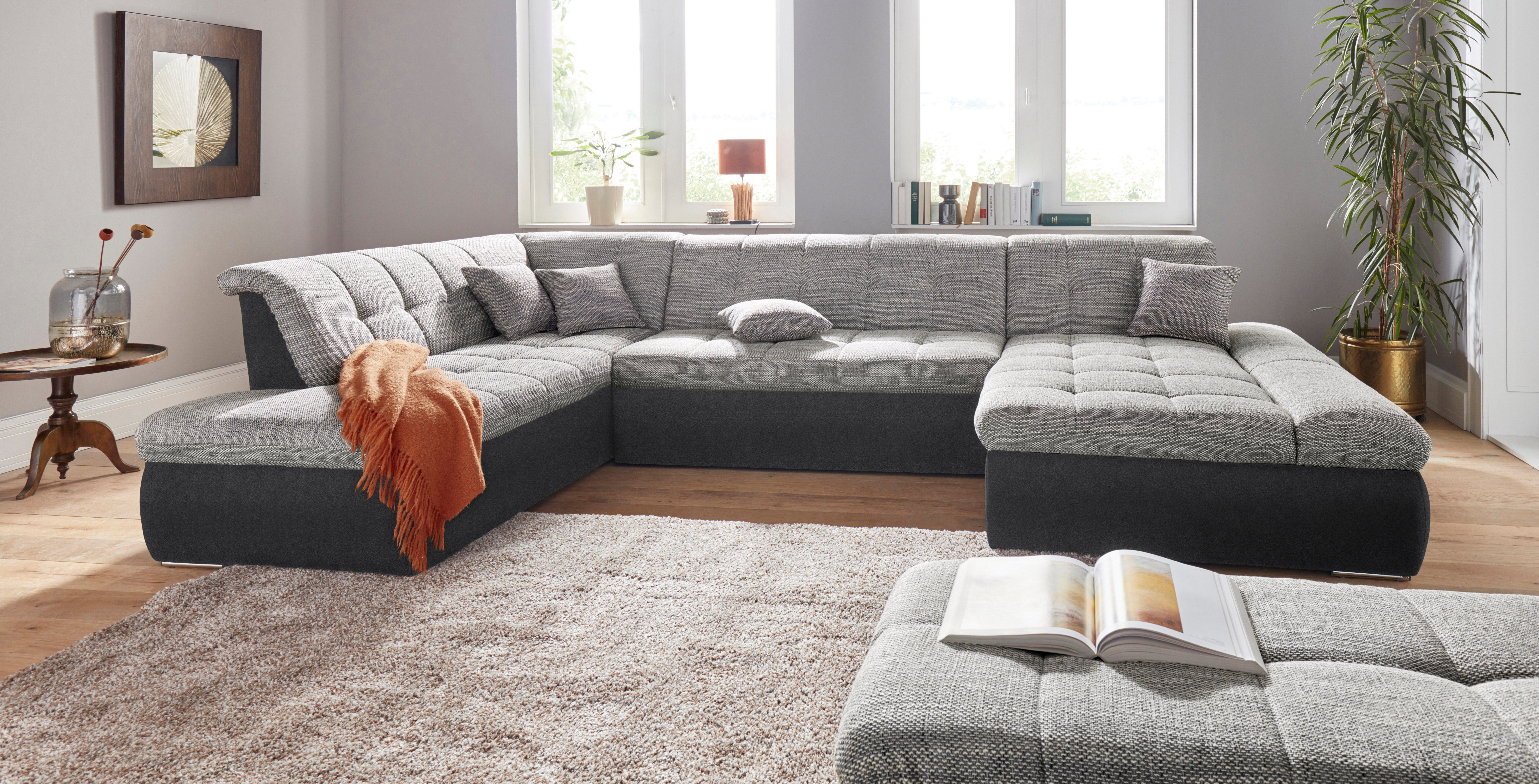 DOMO collection Wohnlandschaft MORIC Massiv! - Belastbar bis 140 kgxSitz, 353x216x80 cm, XXL, U-Form, inkl. Zierkissen – Bild 3 von 5