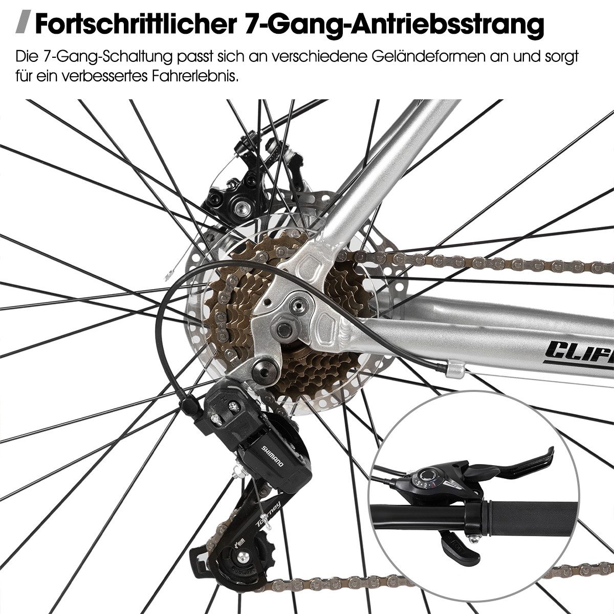 HILAND Rennrad 700C Herren‑ und Damen‑Flat‑Bar‑Roadbike, 28‑Zoll Leichtbau‑Pendlerrad, Rahmen aus Aluminiumlegierung, 7-Gang-Doppelscheibenbremsen