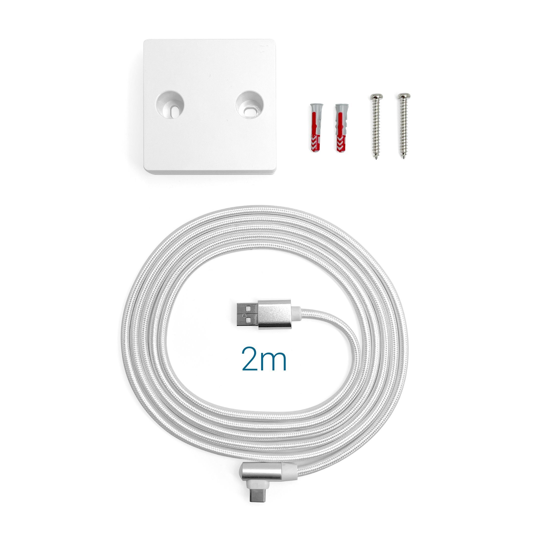 WetterOnline Wandmontage-Set für wetteronline home (ab 2. Generation) Wetterstation (Wandhalterung, Dübel, Schrauben, Kabel mit Winkelstecker, Montageanleitung, exklusiv für wetteronline home entwickelte Wandhalterung (ab 2. Gen)
