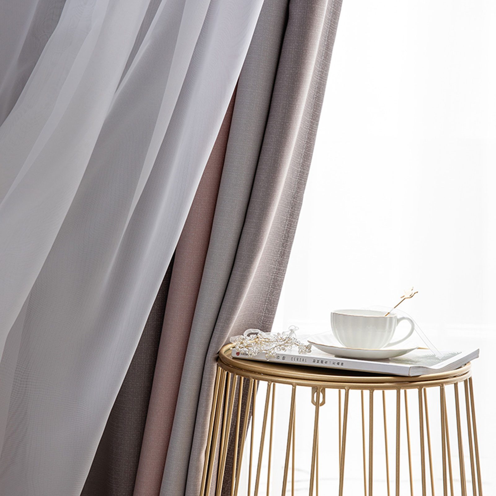 HAUSS SPOLE Verdunkelungsvorhang Verdunkelungs-Doppelvorhänge Morandi mit F günstig online kaufen