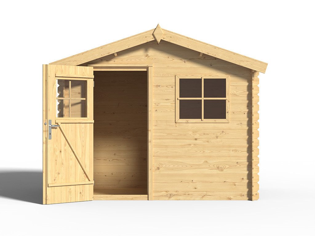 Woodtex Gartenhaus WOODTEX Gartenhaus Zerna 19 mm, BxT: 274x284 cm, Gerätehaus aus Holz mit Fußboden & Satteldach, wetterfest