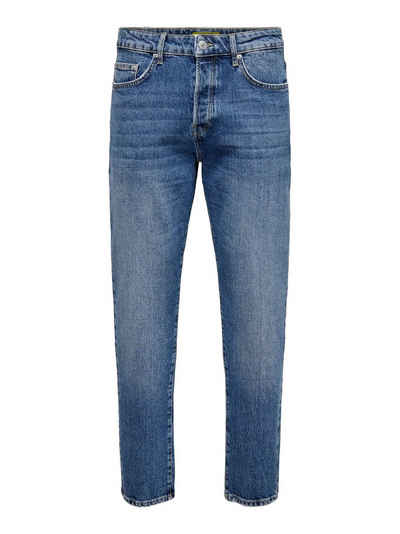 ONLY & SONS Regular-fit-Jeans Regular Fit Denim Джинси Hose 5-Pocket Style Verkürzt 7119 in Blau