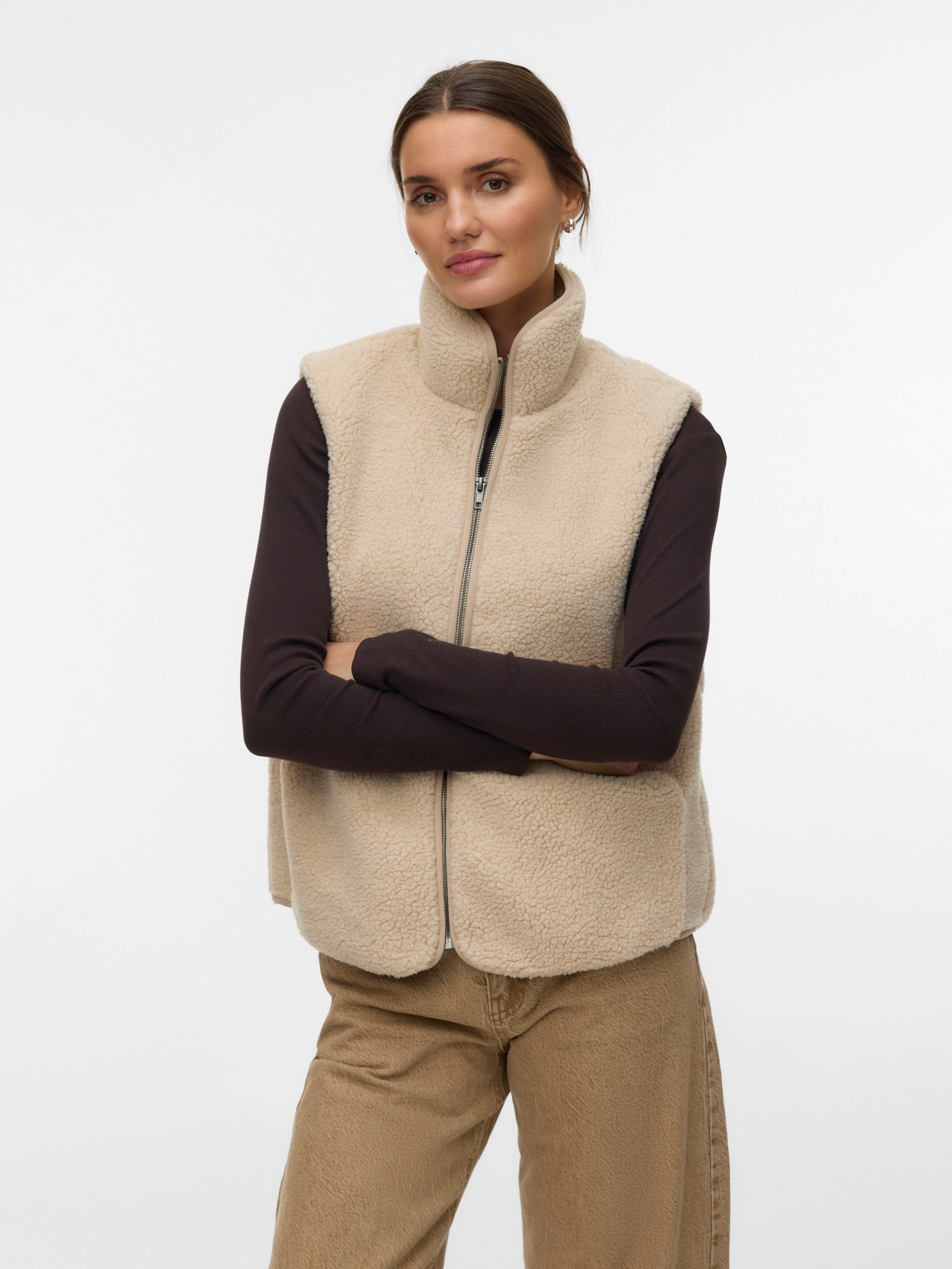 Vero Moda Plüschweste VMJOSEFINE SL TEDDY ZIP VEST EXP Kunstfaser günstig online kaufen