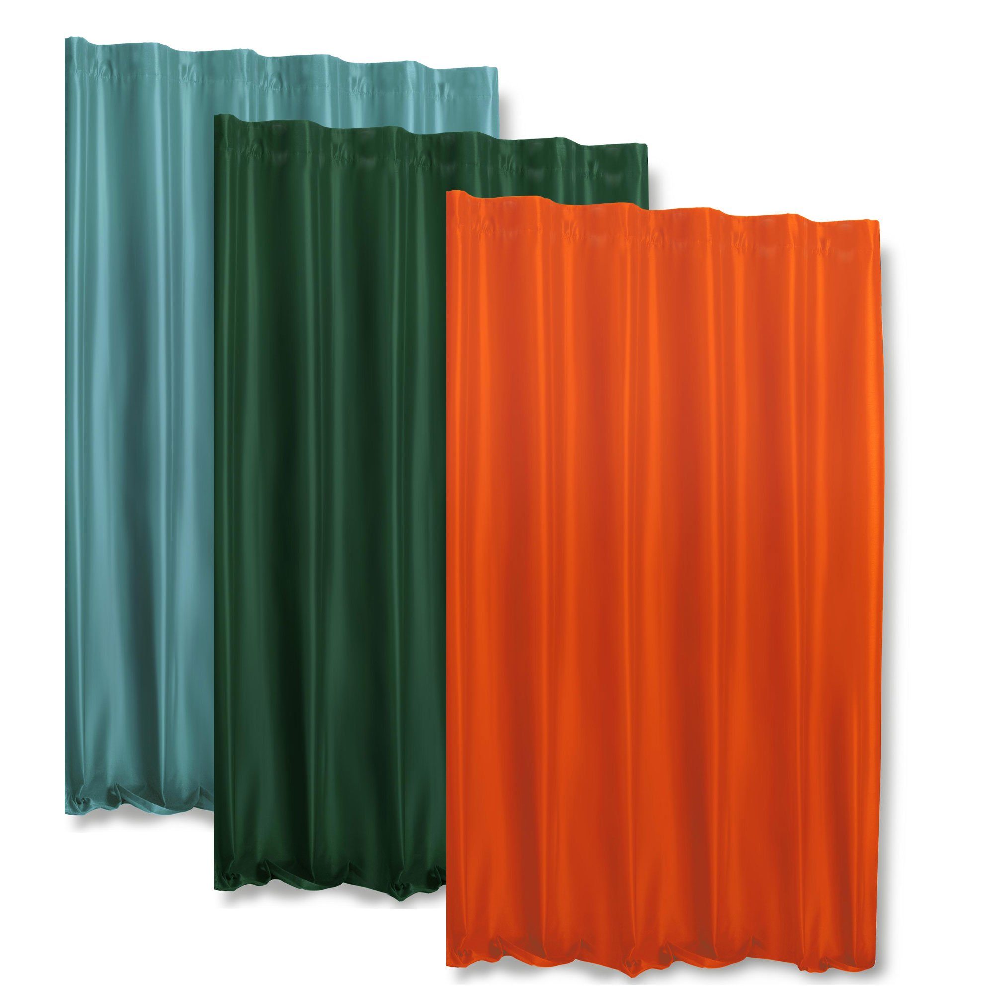 Türvorhang Thermovorhang Kräuselband 245x245 cm St), Polar Deko, und (1 blickdicht, Haus Kräuselband Orange blickdicht Fleece, Polyester breit
