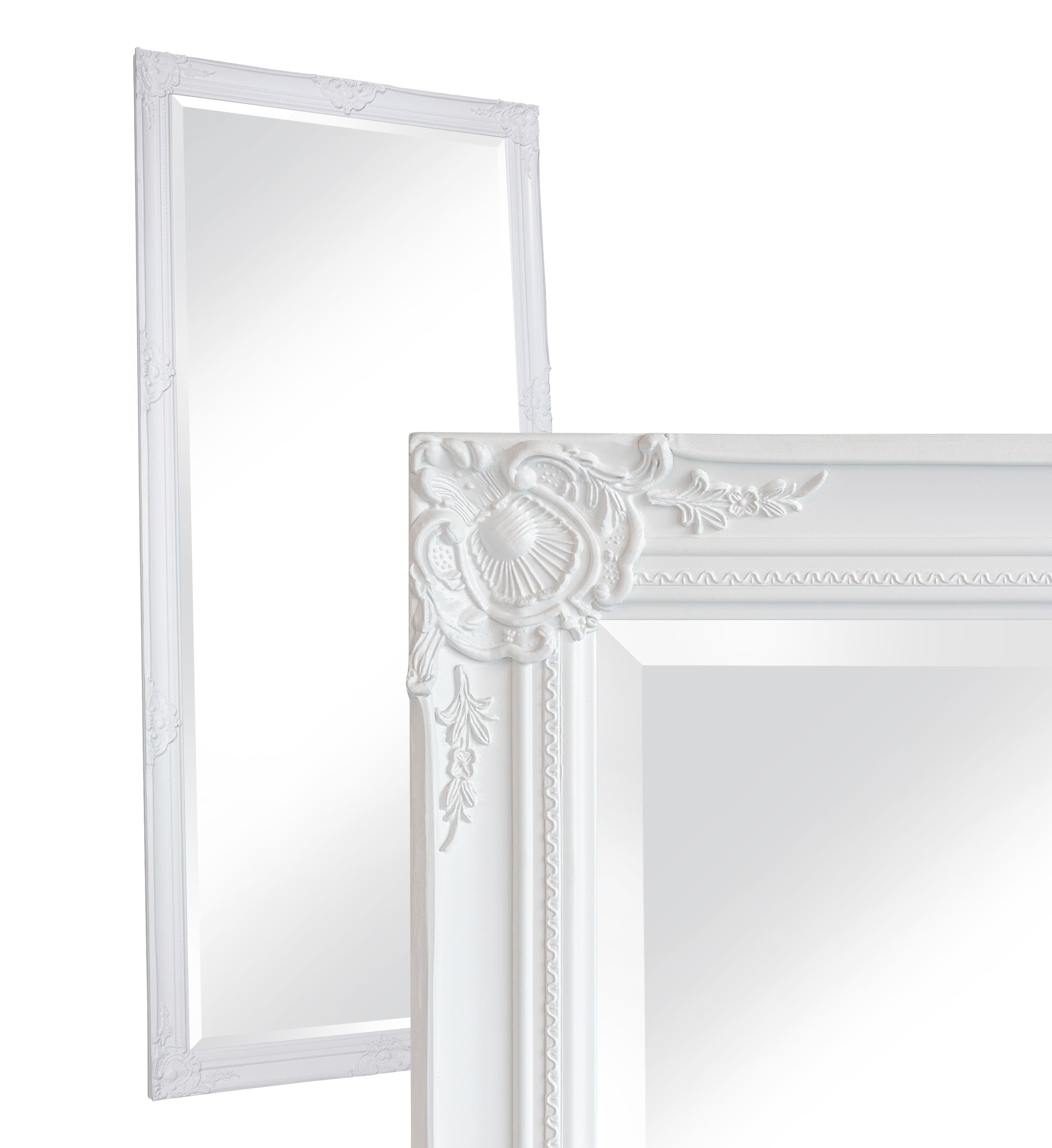 LC Home 200x100 Spiegel cm Spiegel Ganzkörperspiegel Barock Home XXL ca. LC Wandspiegel Antik-Stil Weiß