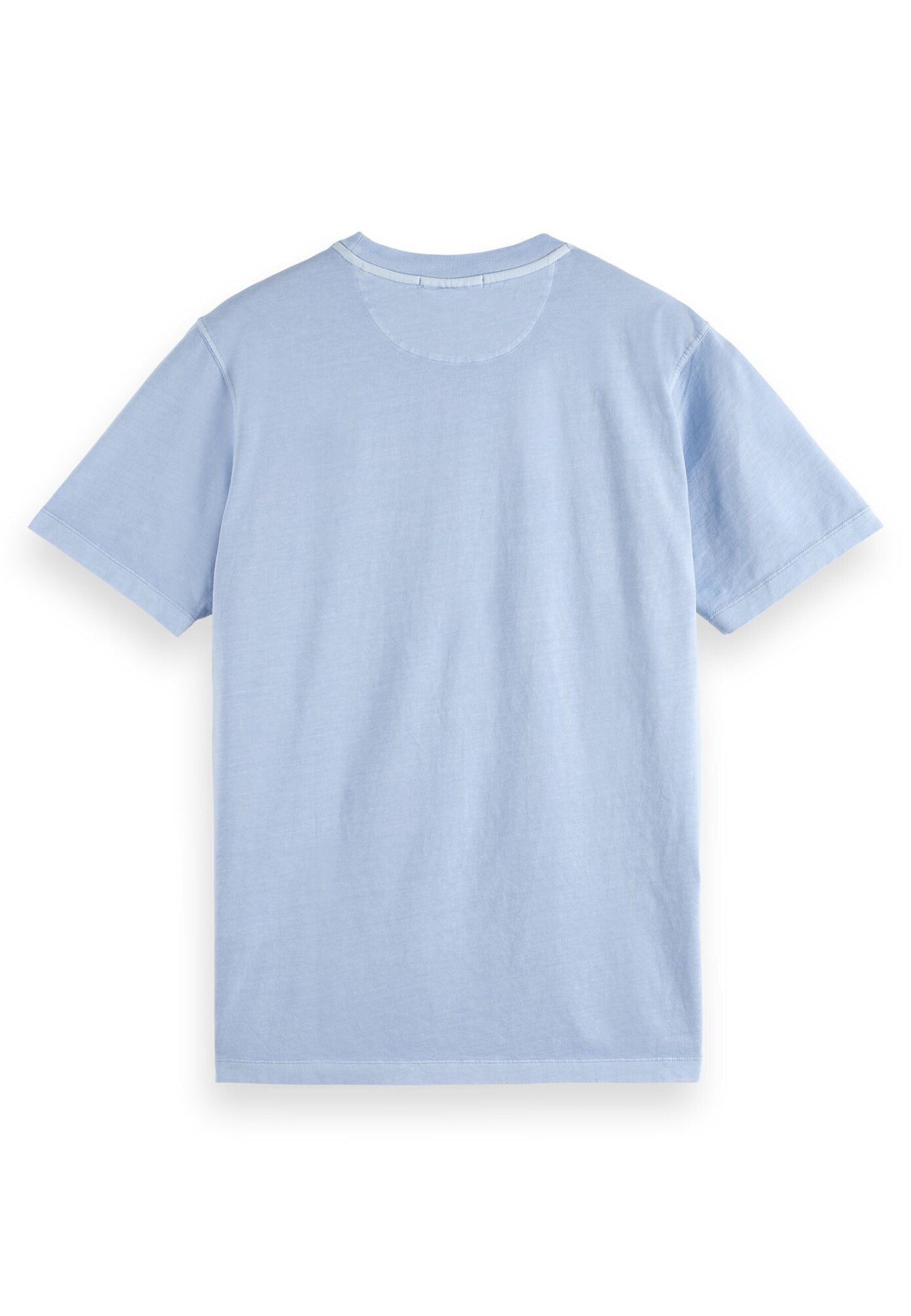 Scotch & Soda Kurzarmshirt (1-tlg) und T-Shirt Rundhals Shirt Logo-Stitching hellblau mit