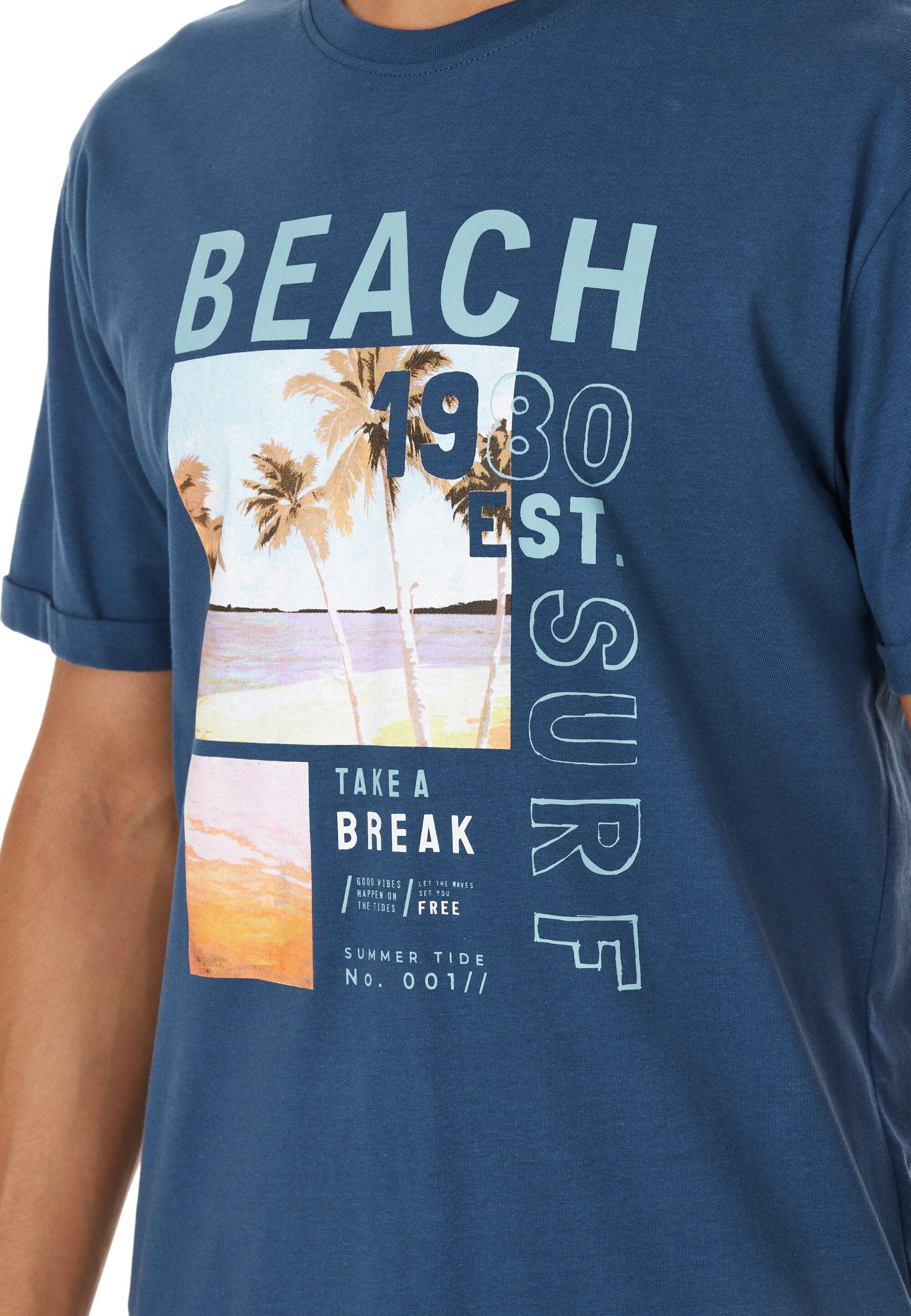 dunkelblau Design T-Shirt im Thomsson CRUZ sommerlichen