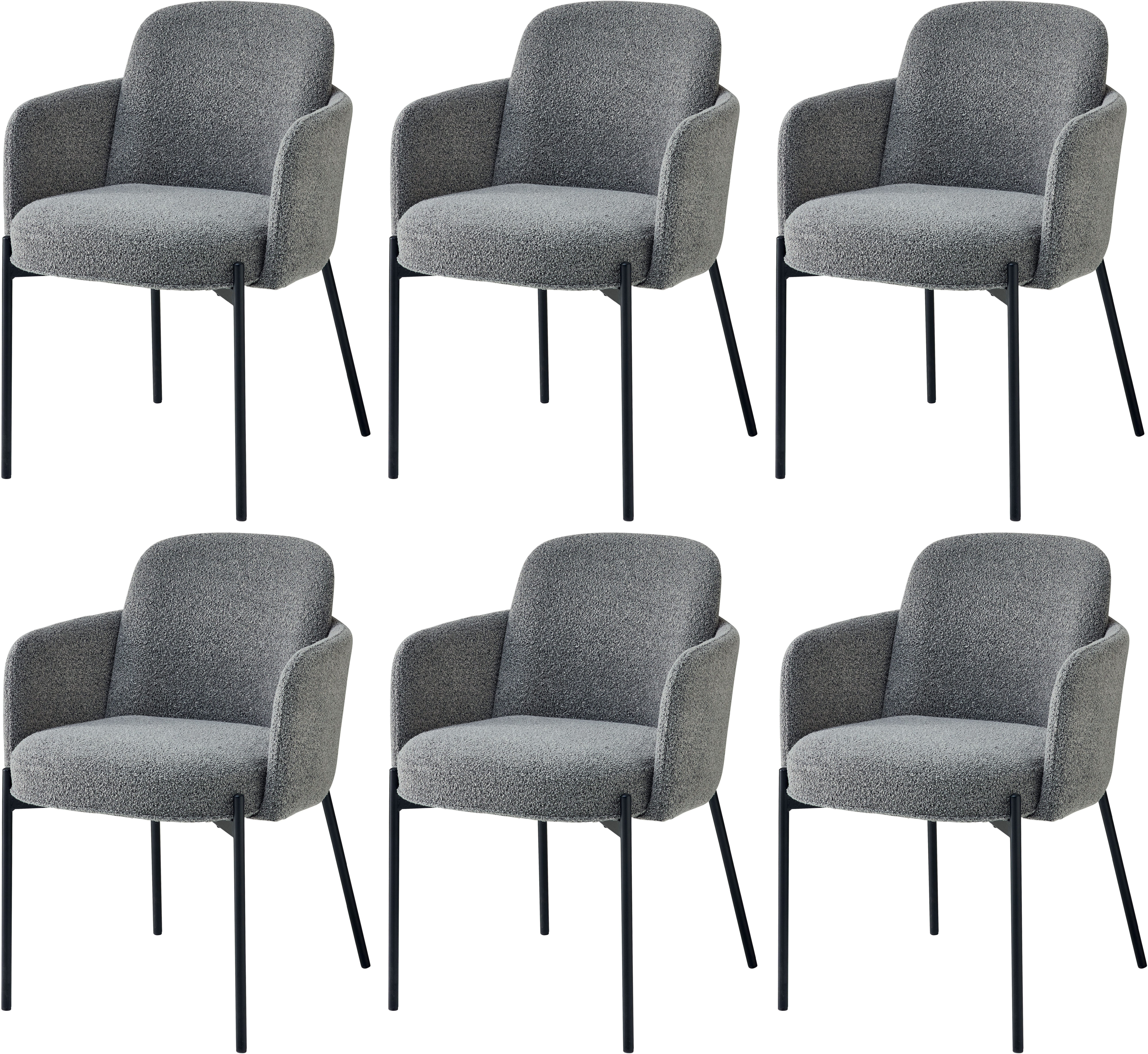 Stolkom Sp.z.o.o. Armlehnstuhl Flora BxHxT 61x84x63 cm (Set, 6 St), Breite 61cm, Federkern im Sitz