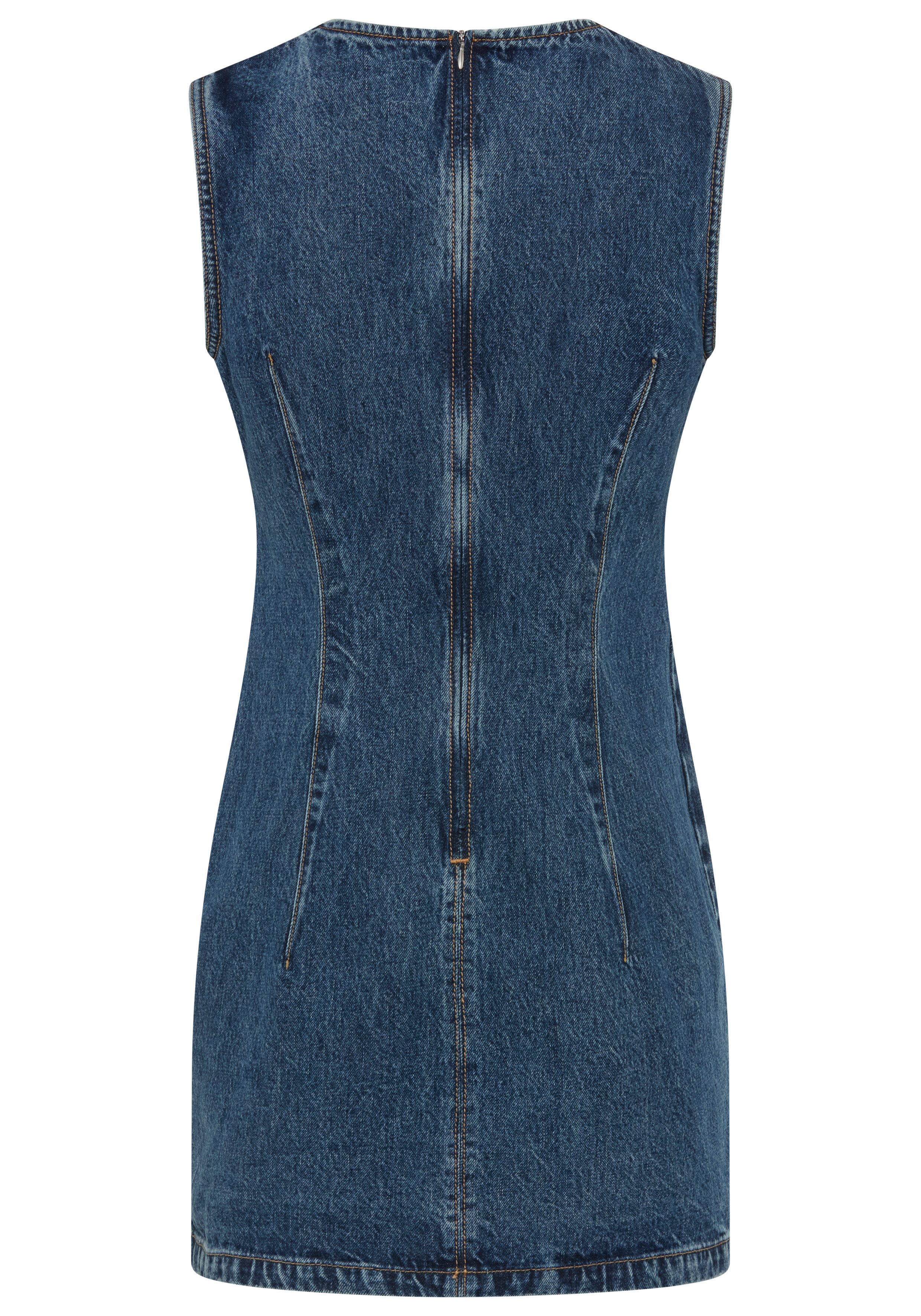 HUGO Jeanskleid Glimmer mit formgebenden Abnähern, Baumwoll-Denim – Bild 2 von 2