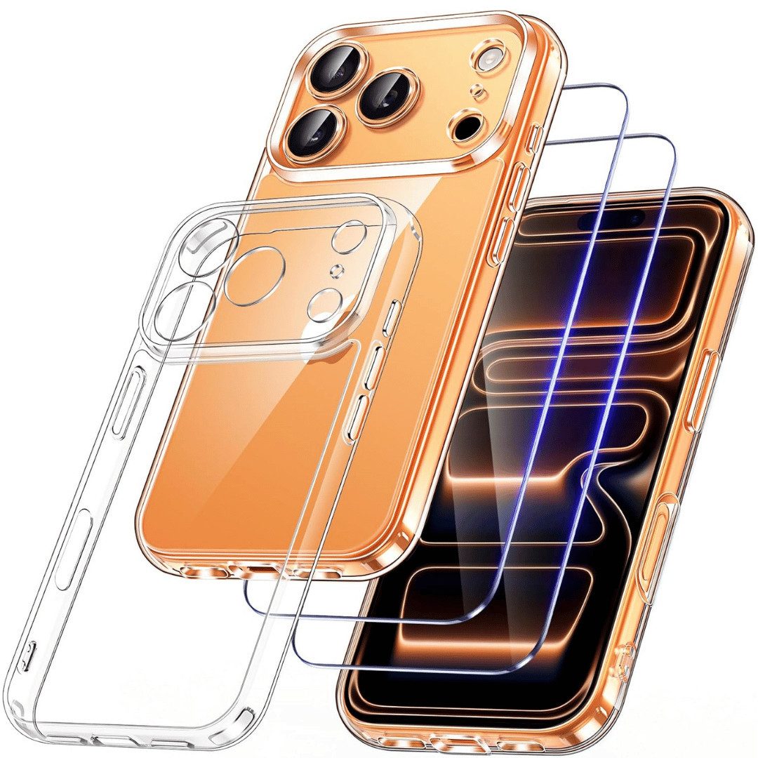 SmartUP Handyhülle + 2X Schutzglas für iPhone 17 Pro Display Panzerglas Panzerfolie Case 6,3 Zoll, kompletter Rundumschutz, MagSafe-Technologie