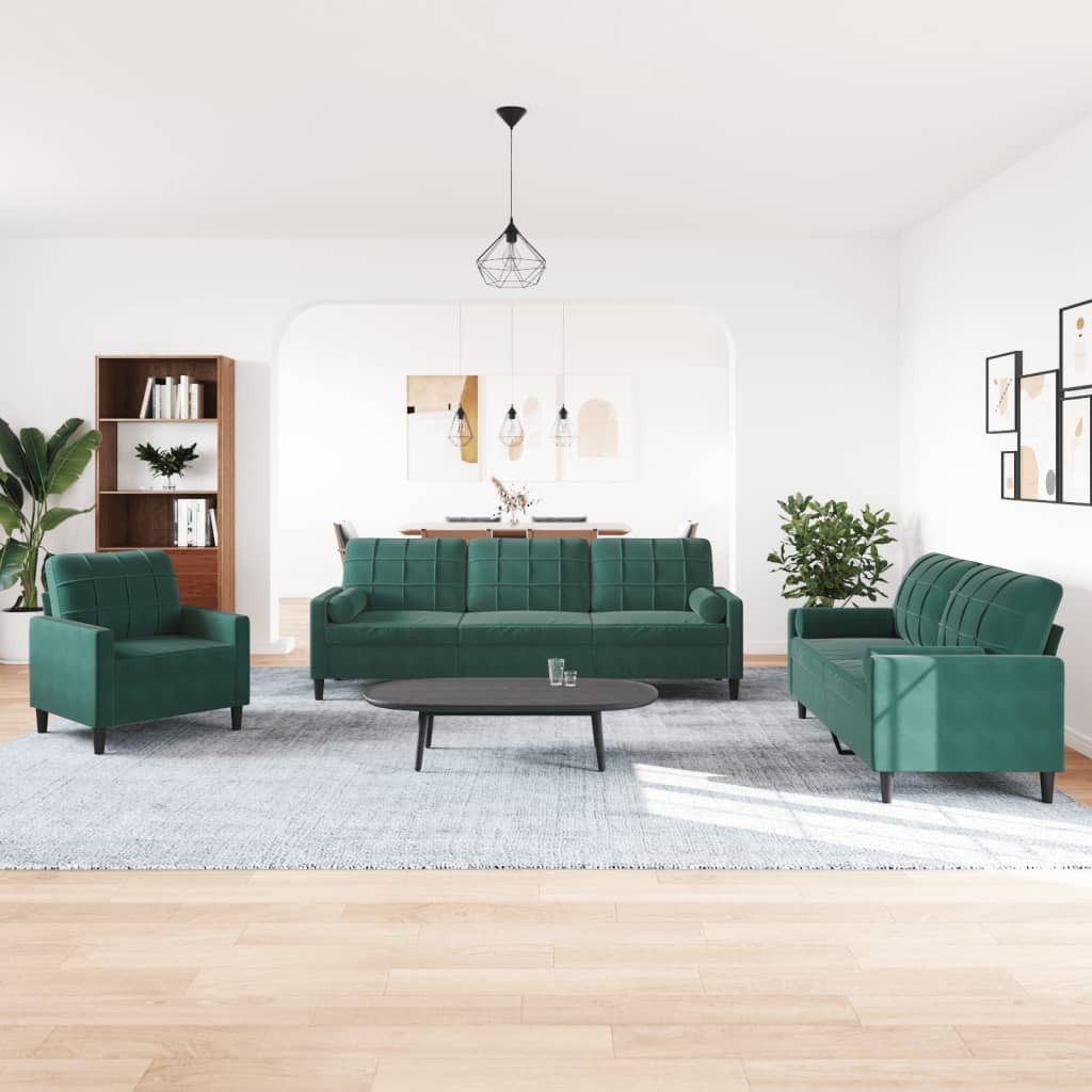 vidaXL Sofa 3-tlg. Sofagarnitur mit Kissen günstig online kaufen