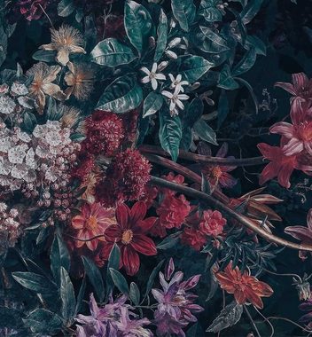 MyMaxxi Dekorationsfolie Küchenrückwand Blühende Vintage Blumenwand selbstklebend
