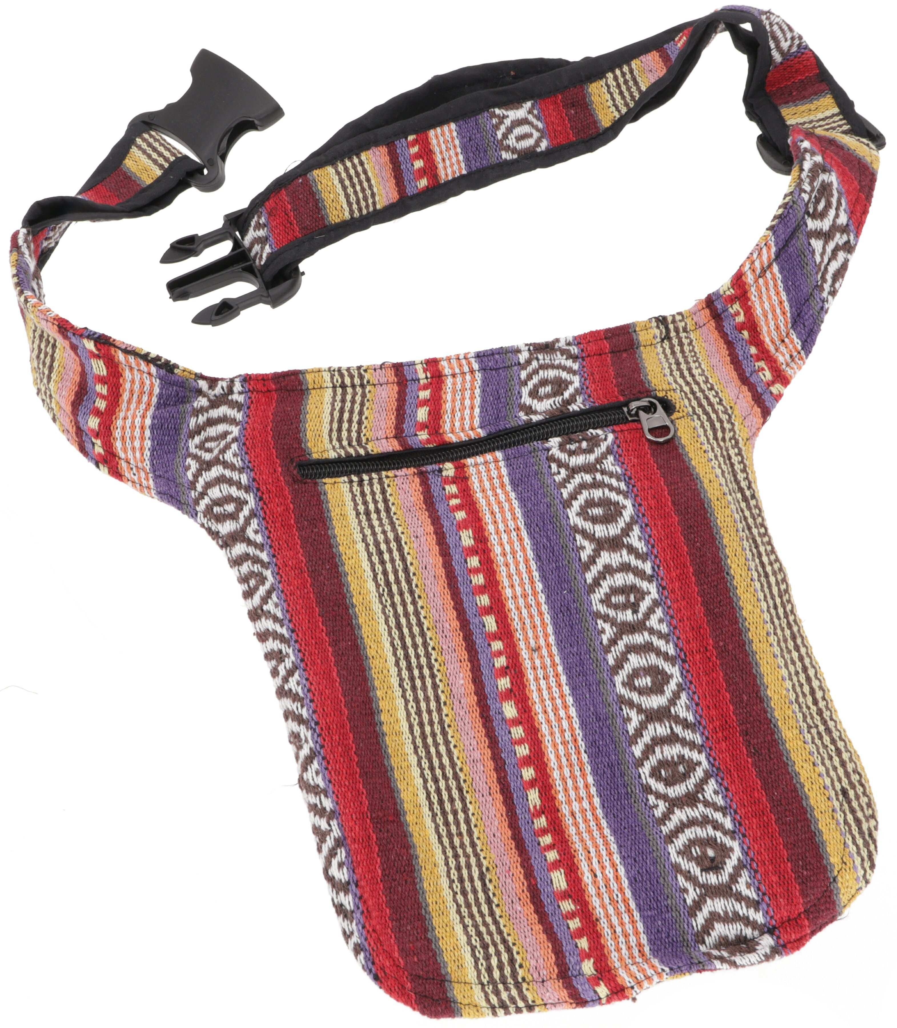 Hanf Nepal Guru-Shop Gürteltasche Gürteltasche Modell.. Ethno - Modell 14 Sidebag,