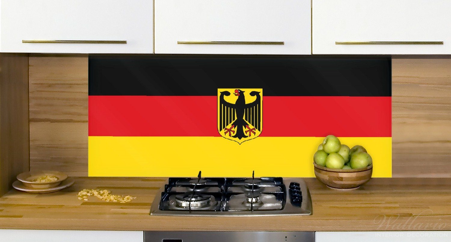 Flagge mit Wallario Deutsche Wappen, (1-tlg) Küchenrückwand