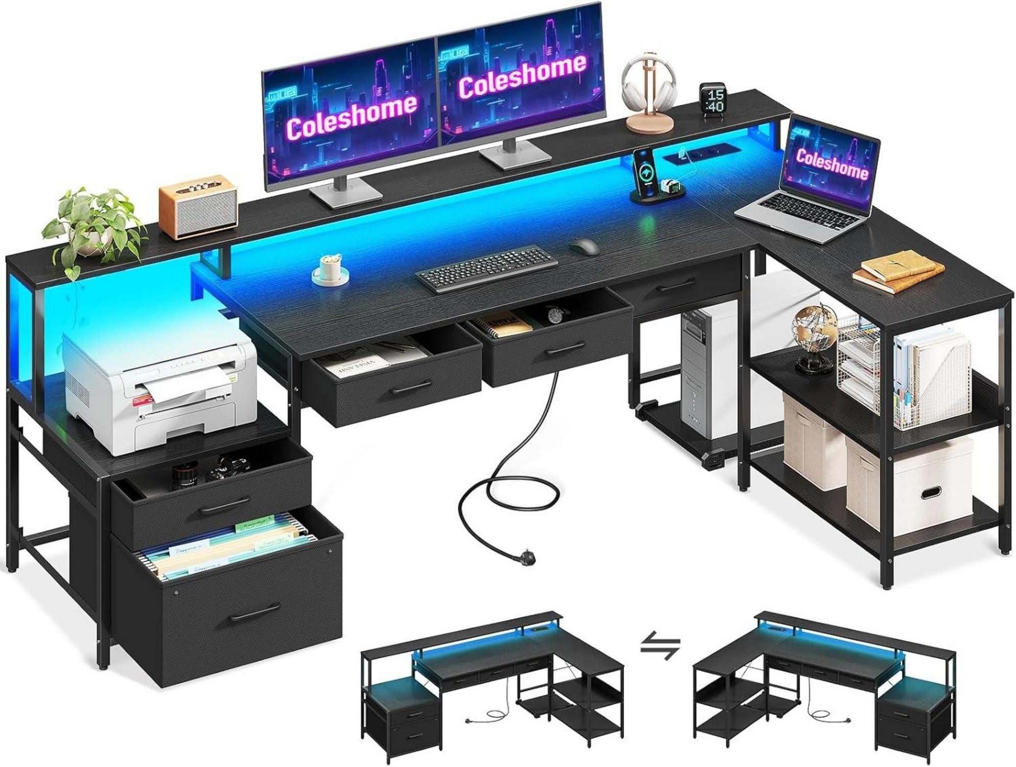 LuxusKollektion Eckschreibtisch Schreibtisch L Form Gaming günstig online kaufen