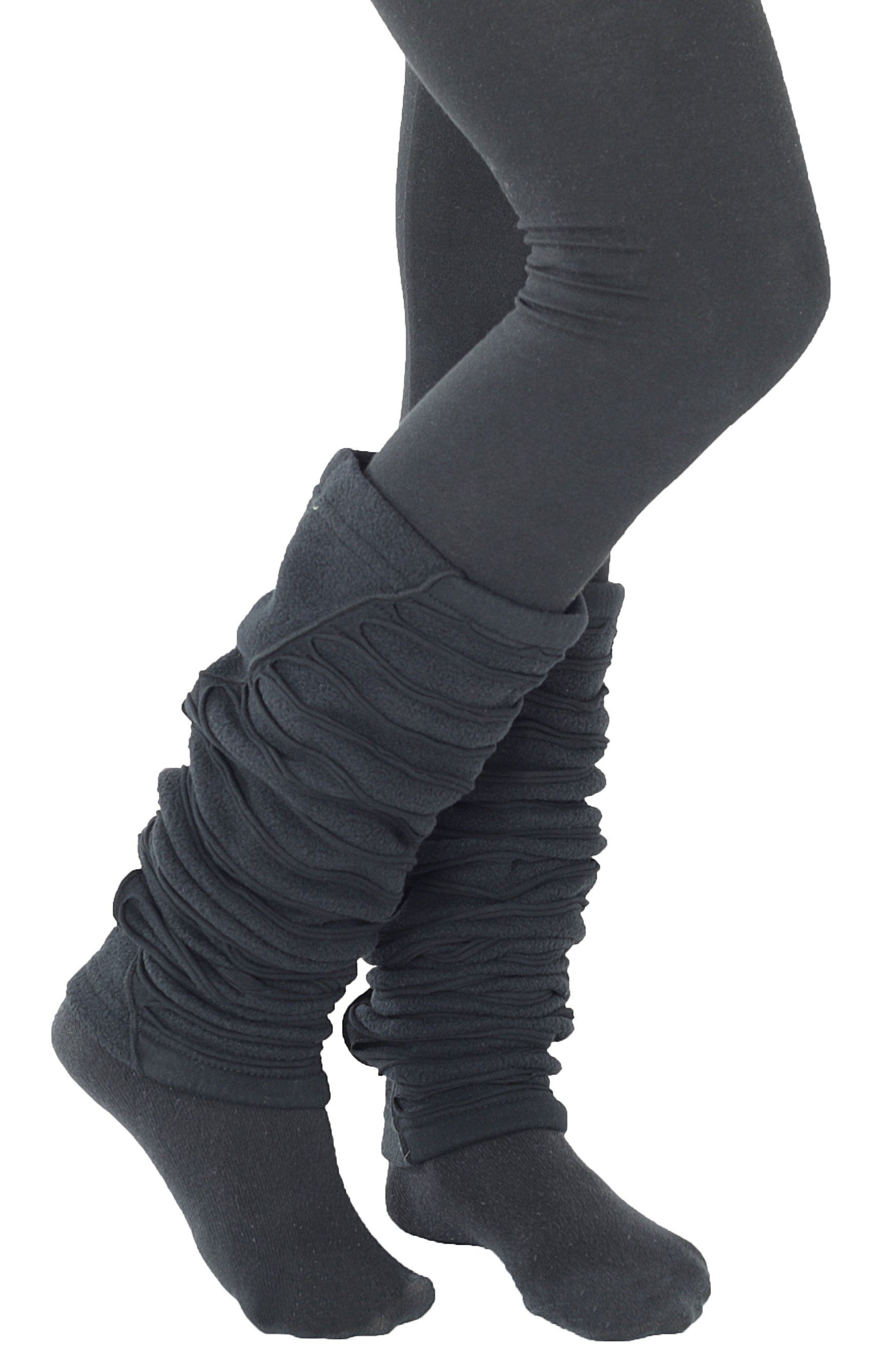 Einheitsgröße Fleece Schwarz PUREWONDER Beinstulpen Paar) aus Stulpen lw2 und Jersey (1