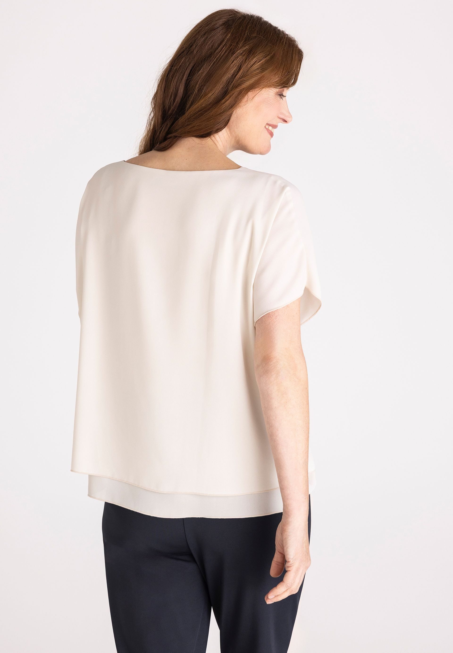 FRANK WALDER Klassische Bluse mit Lagenoptik
