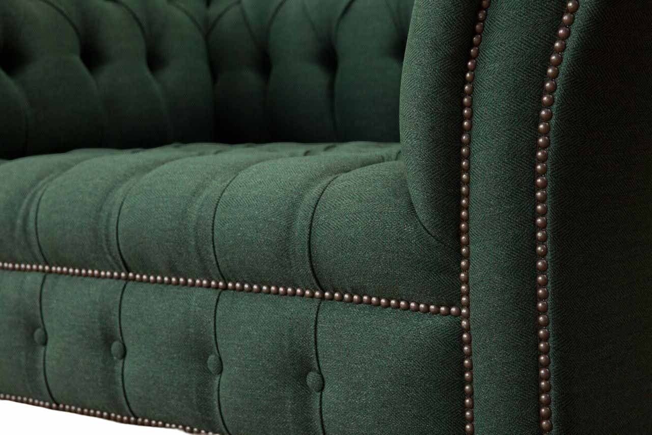 In Couch Sofa Klassische Made Europe Couchen Neu, Sessel Luxus Sessel Polster Grüner Textil JVmoebel