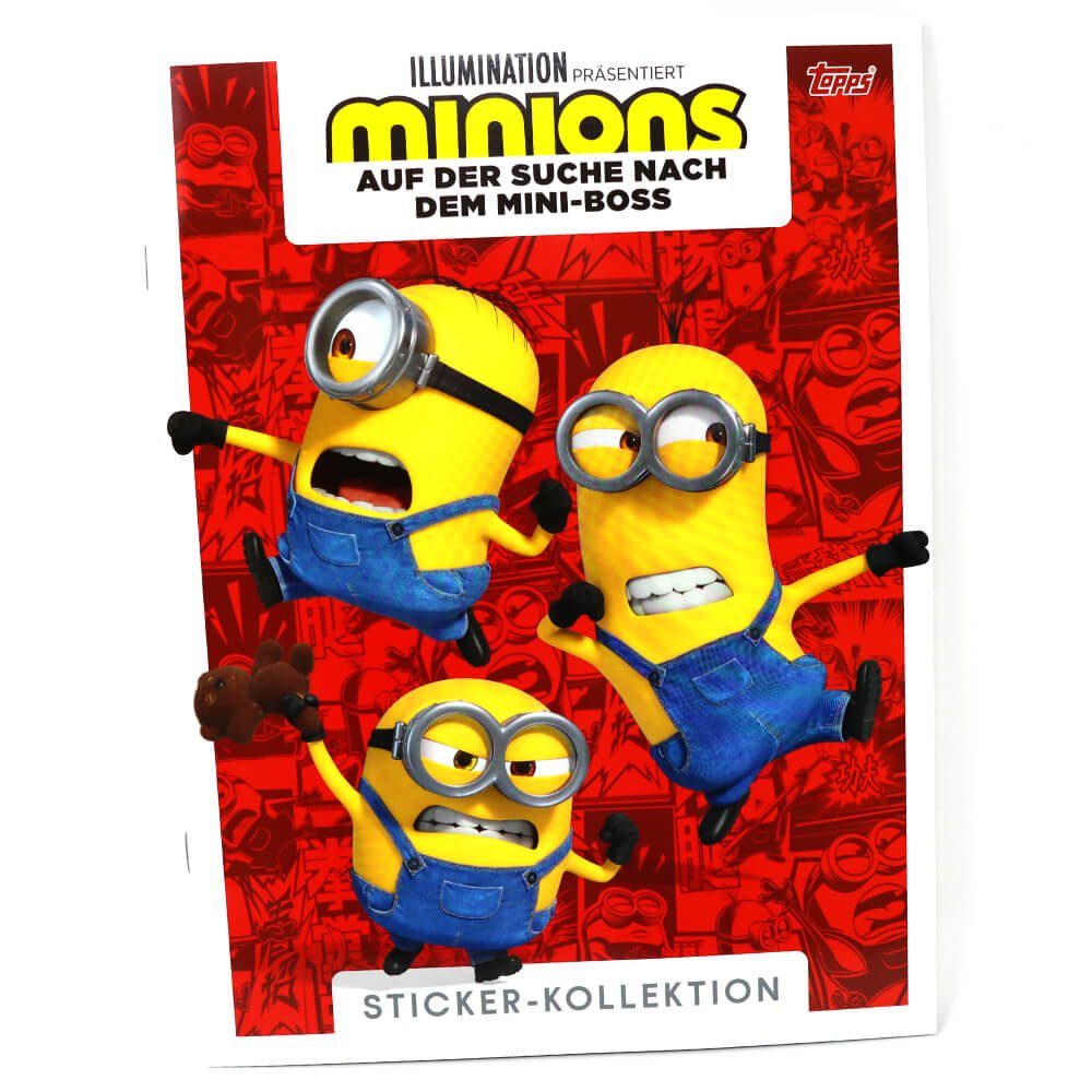 Topps Sticker Topps Minions Auf der Suche nach dem Mini-Boss Sticker 2022 - 1 Sammel, (Set), Minions Auf der Suche nach dem Mini-Boss Sticker 2022 - 1 Sammelalbum