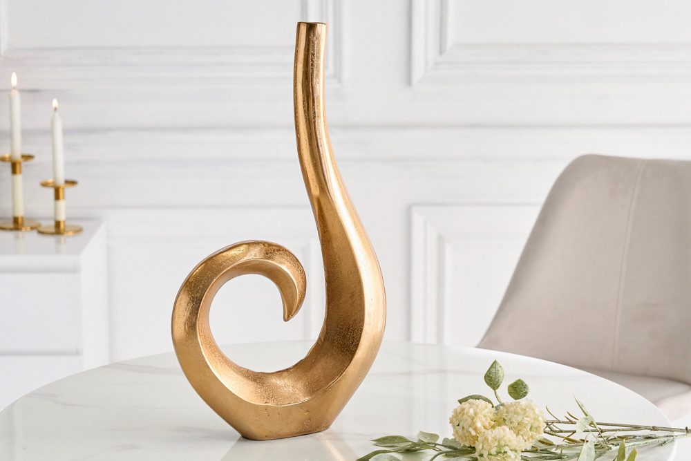 riess-ambiente Dekovase WAVE 47cm gold (Einzelartikel, 1 St), Wohnzimmer · Dekoration · groß · Tisch · Metall