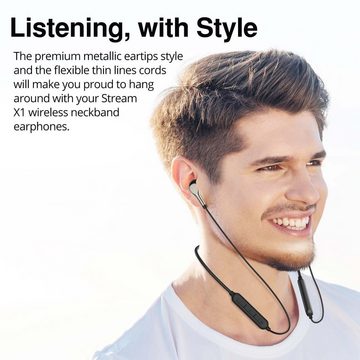 RIVERSONG Stream X1 Kopfhörer wireless In-Ear-Kopfhörer (Bluetooth, IPX4 Wasserdicht und staubdicht, HD-Klang, Flexibles Kabel)