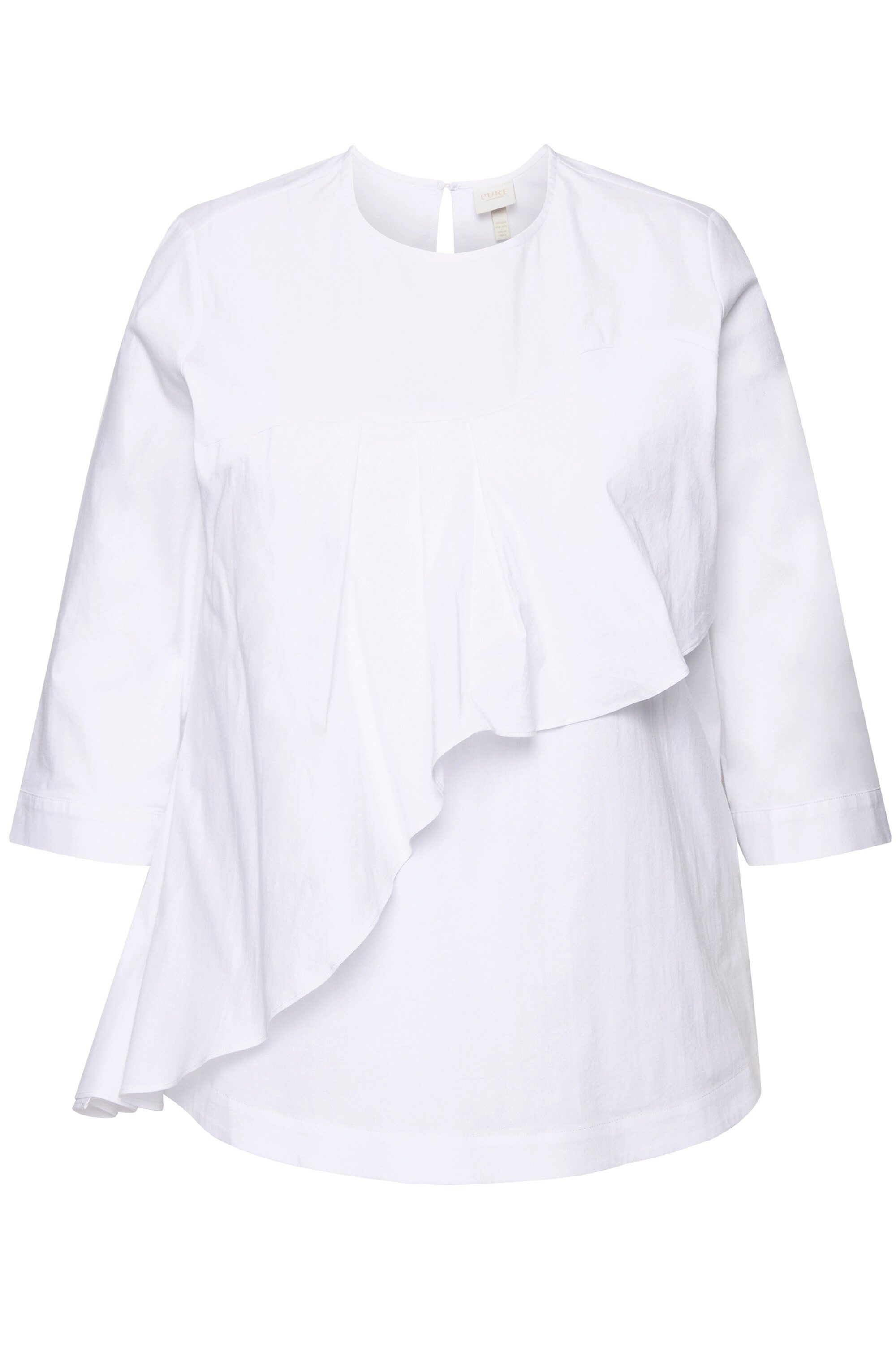 Ulla Popken Druckbluse Bluse Volant A-Linie günstig online kaufen