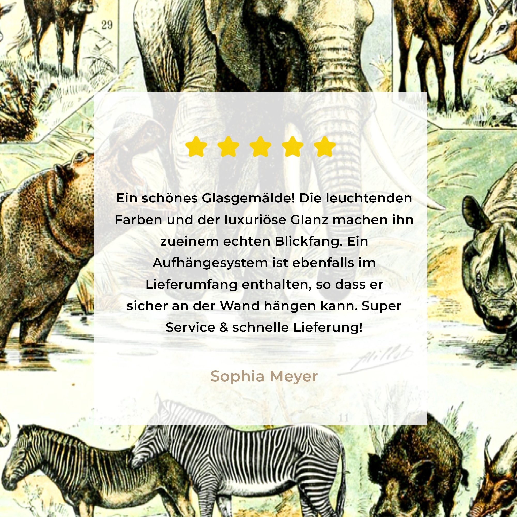 auf MuchoWow Bilder (1 Acrylglasbild - - Glas - Tiere Wanddekoration Wandbild Elefanten Hirsche, Foto auf St), Glasbilder Glas - -
