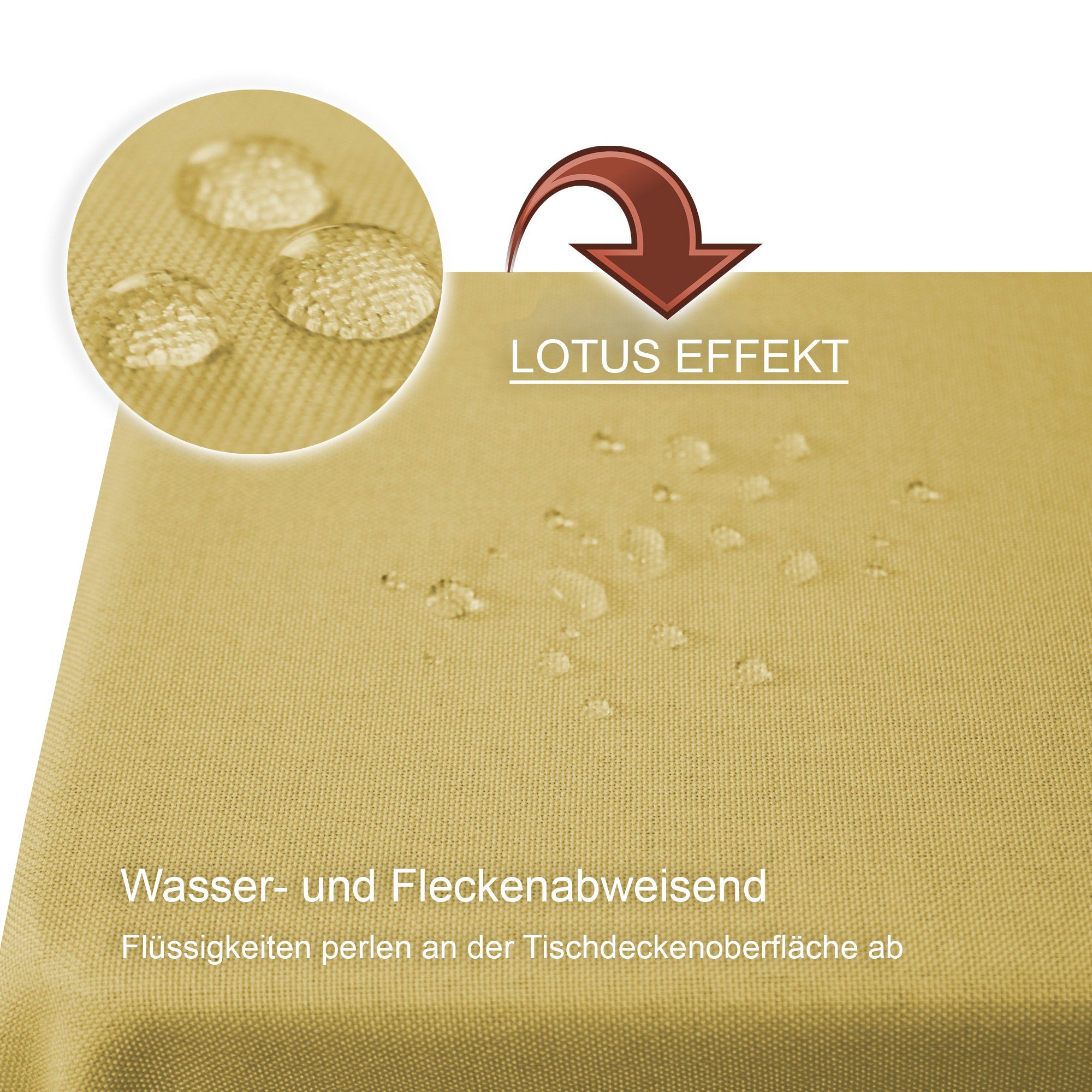 Haus und Deko Tischdecke Tischdecke eckig Leinenoptik Lotuseffekt Tischwäsche Wasserabweisend (1-tlg)