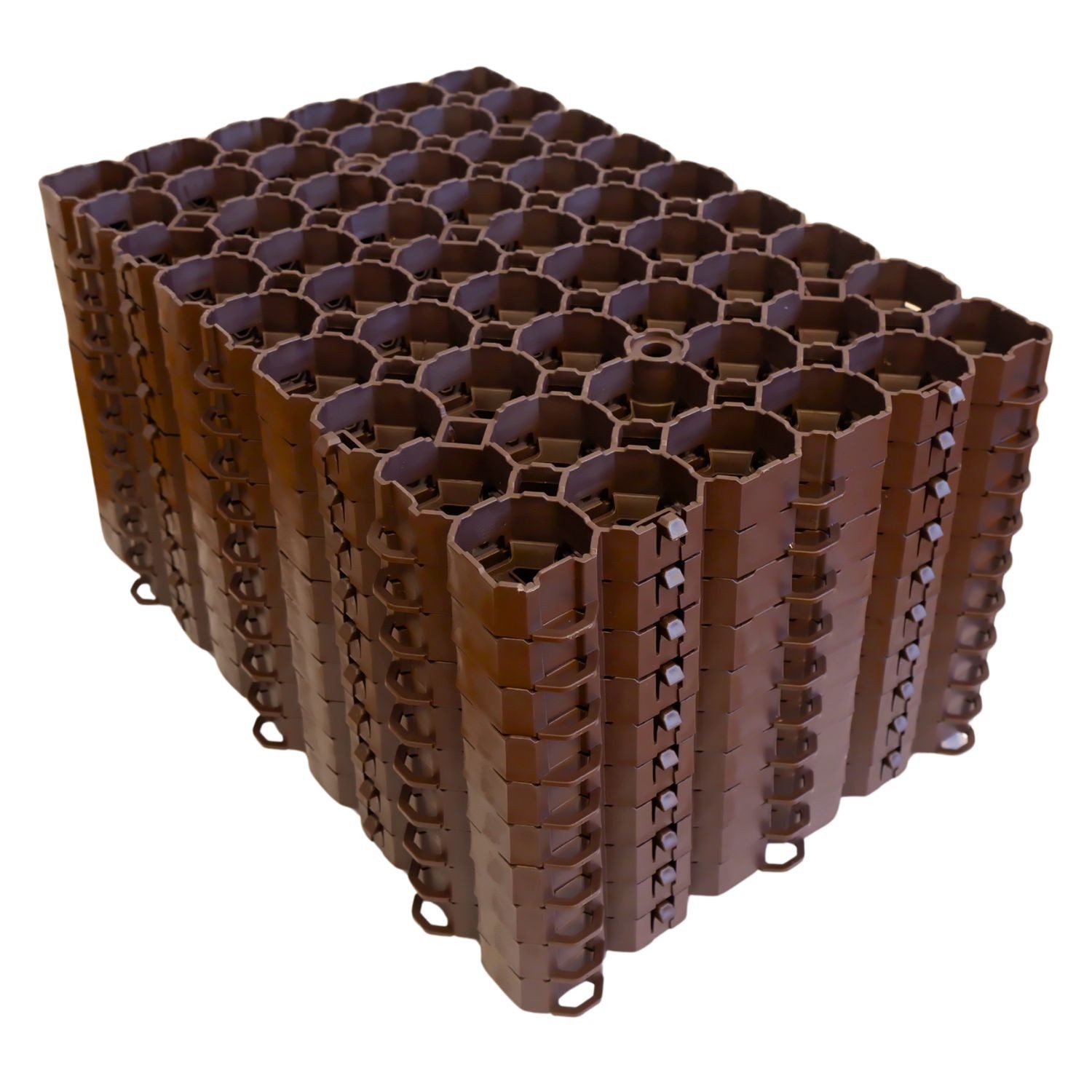 ViD Rasengitter 10 Stück Rasenwaben 60x40x4 cm Braun