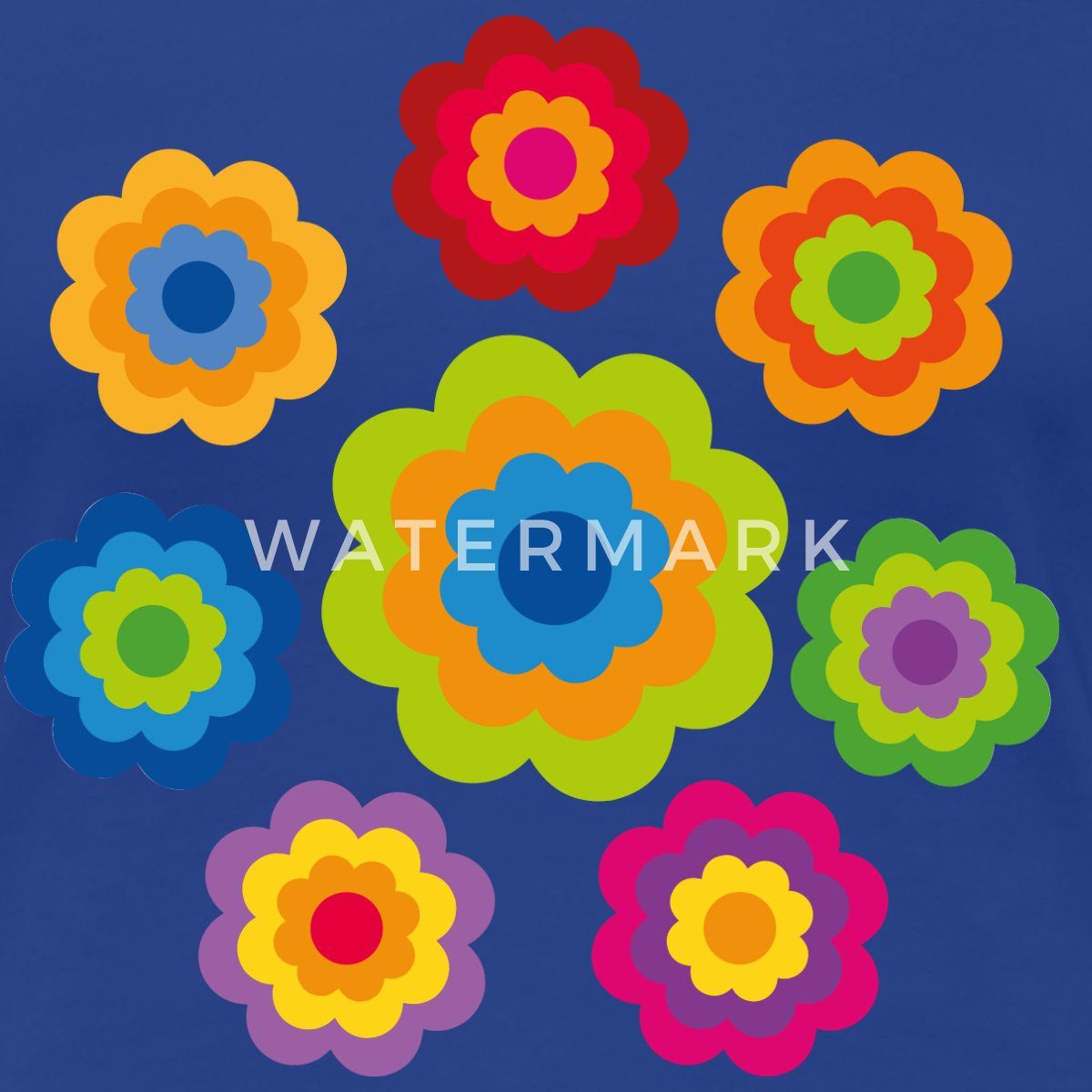 Spreadshirt T-Shirt 70er Jahre Hippie Flower günstig online kaufen